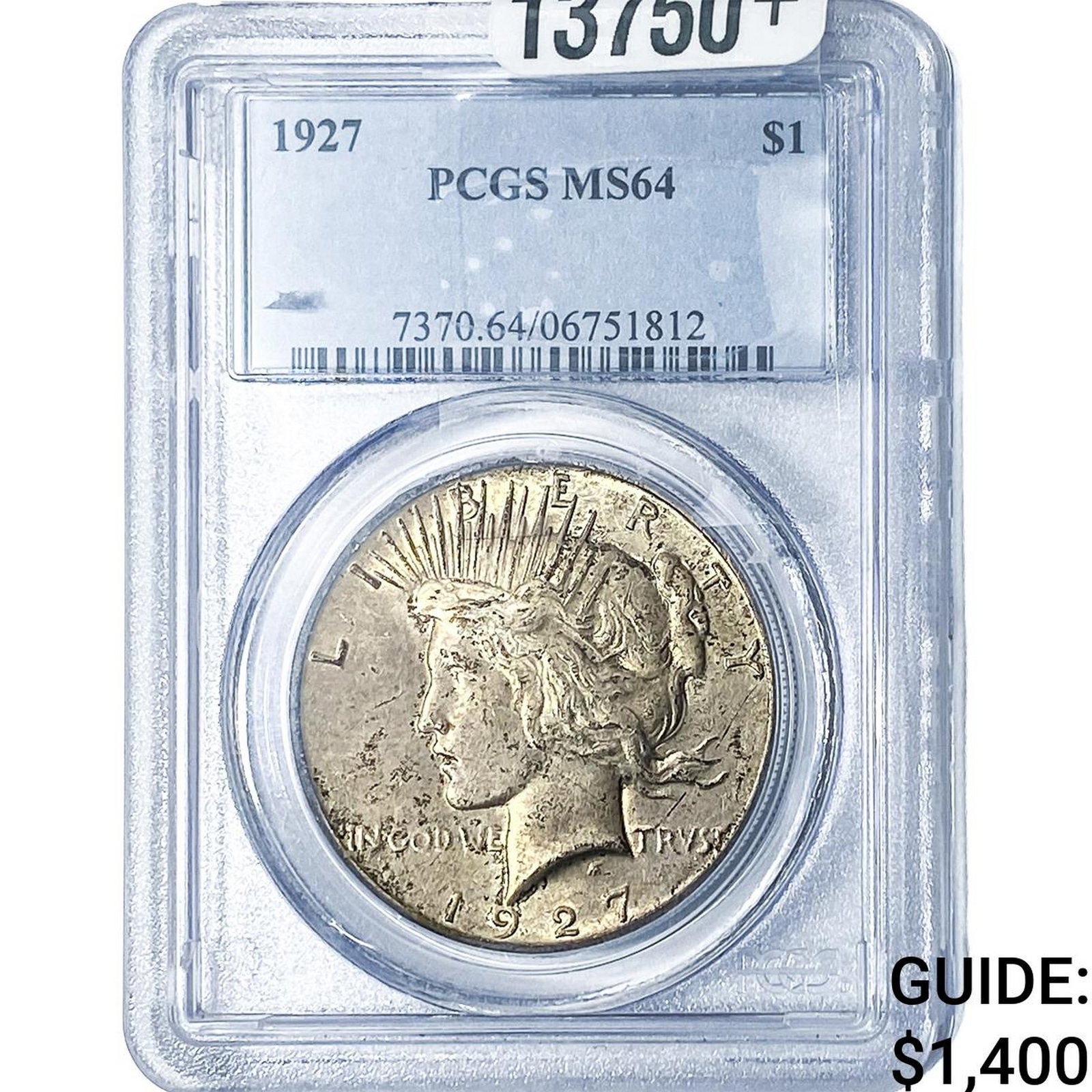 1927 Silver Peace Dollar PCGS MS64: 1927 Silver Peace Dollar PCGS MS64