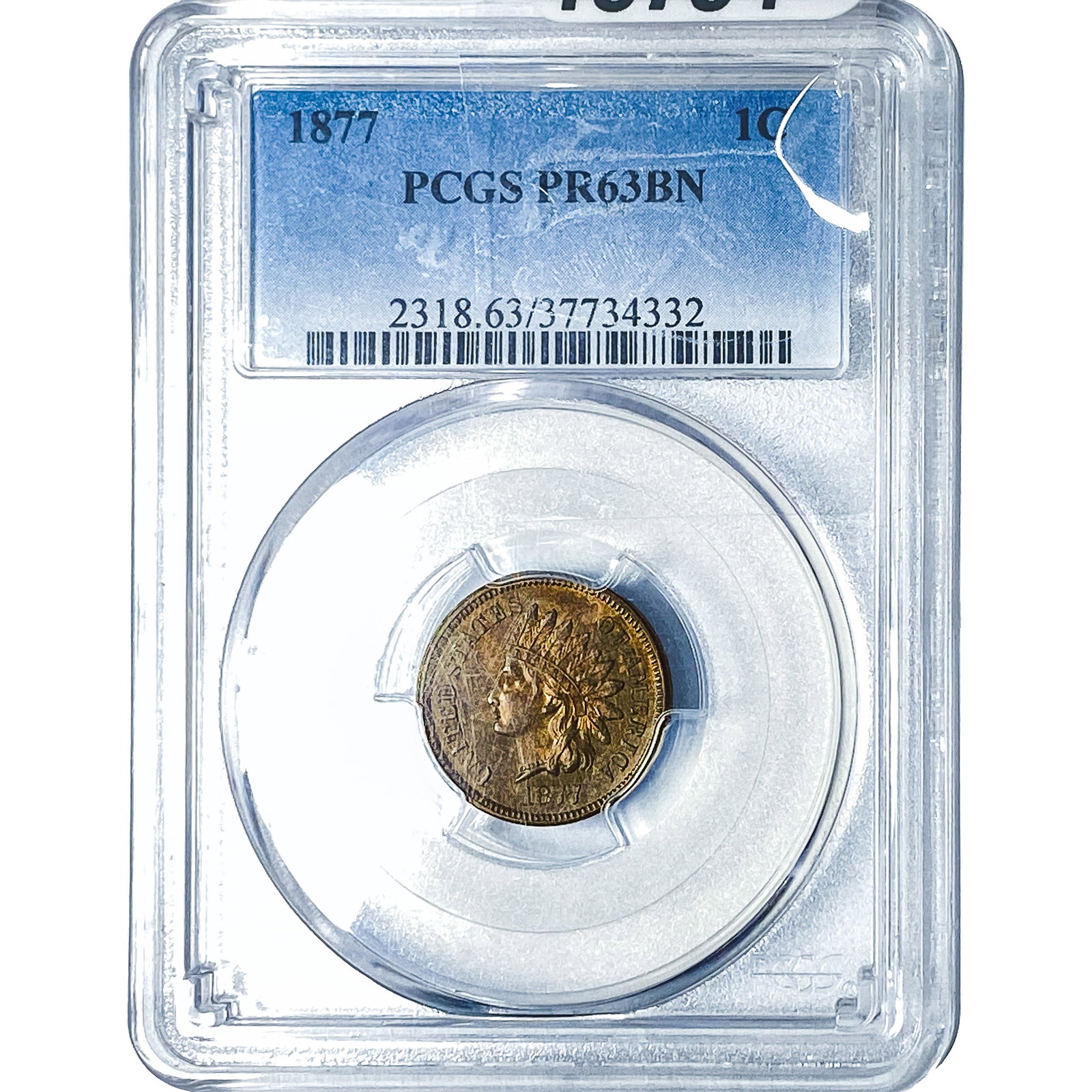 1877 Indian Head Cent PCGS PR63 BN: 1877 Indian Head Cent PCGS PR63 BN