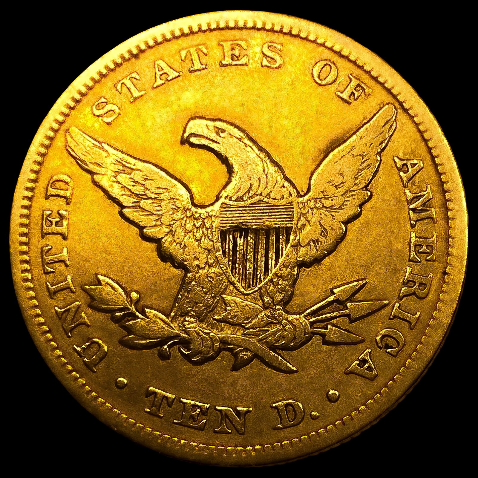 1850 $10 Gold Eagle - 2