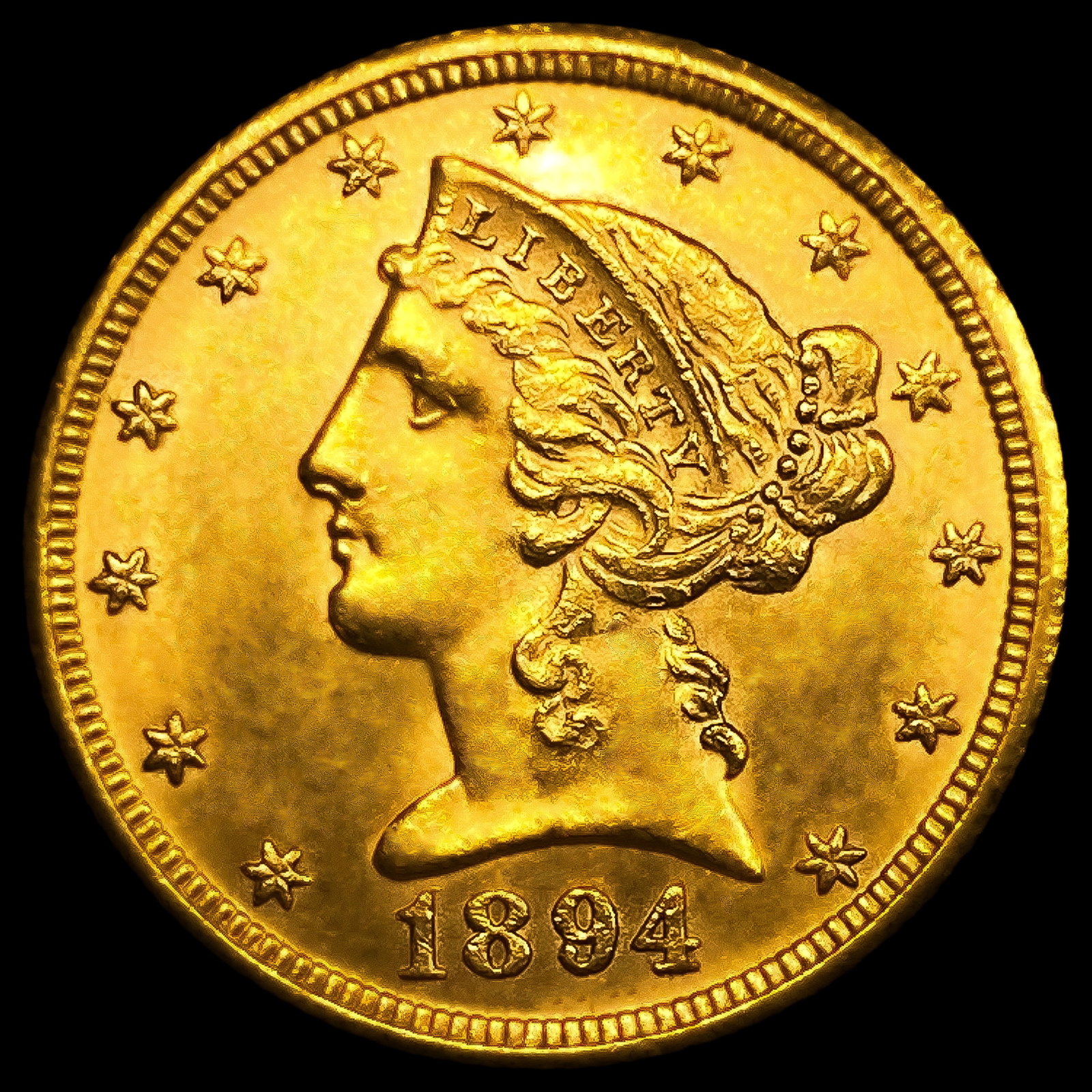 1894-O $5 Gold Half Eagle: 1894-O $5 Gold Half Eagle