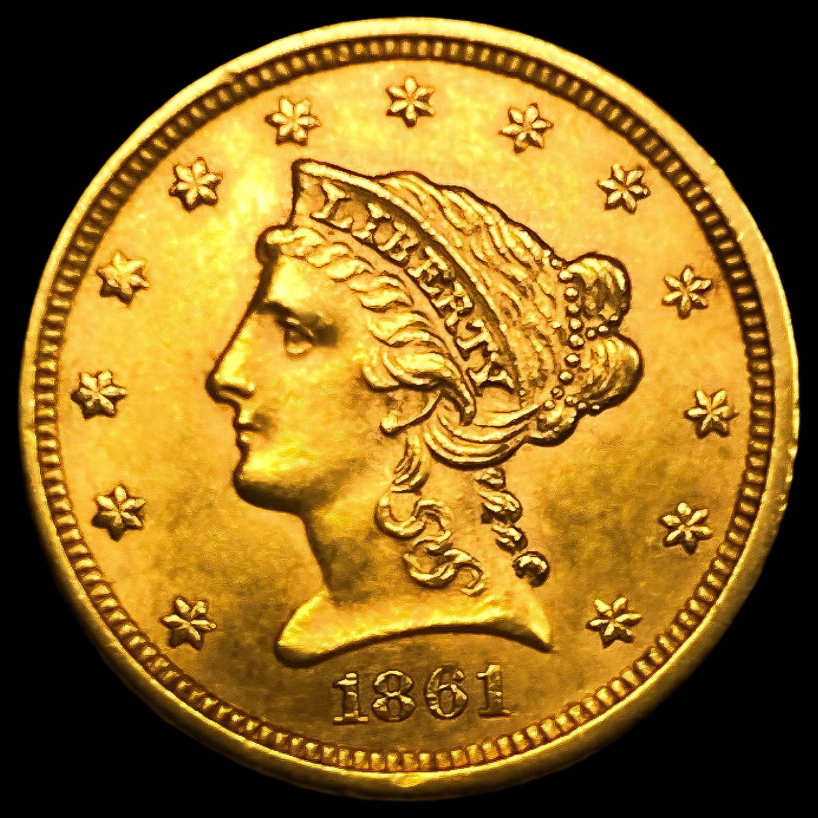 1861 $2.50 Gold Quarter Eagle: 1861 $2.50 Gold Quarter Eagle