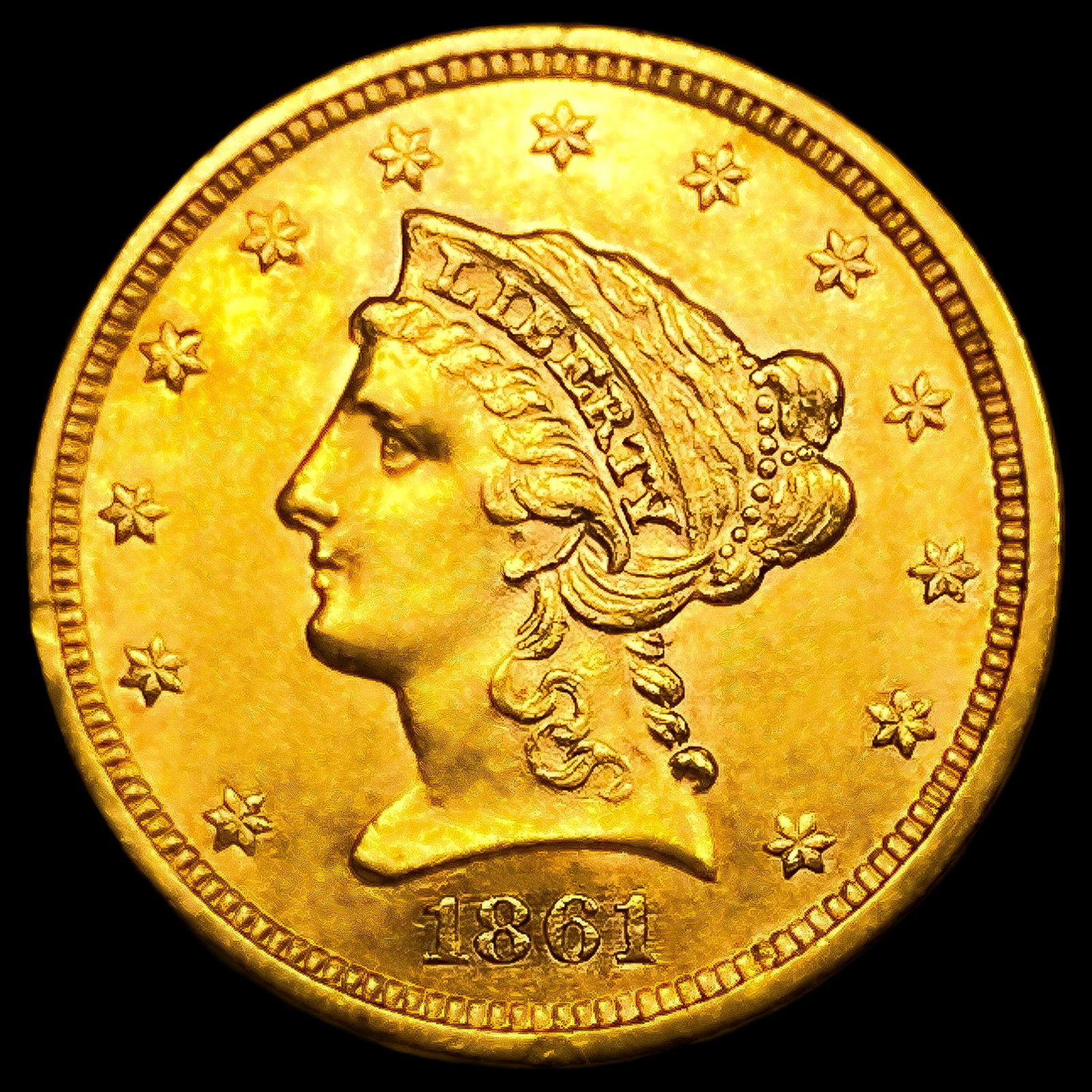 1861 $2.50 Gold Quarter Eagle: 1861 $2.50 Gold Quarter Eagle