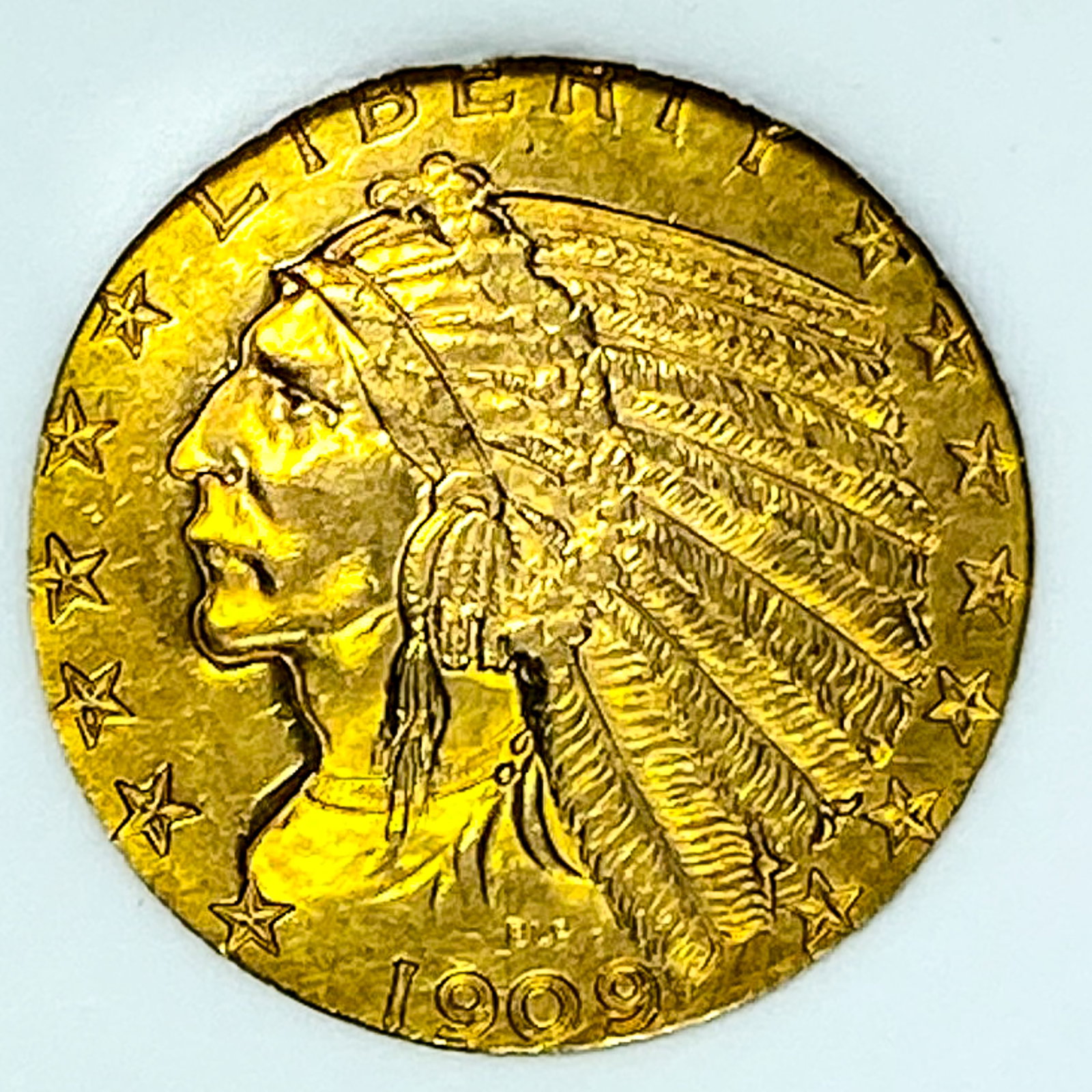1909-D $5 Gold Half Eagle NNC MS64 - 3