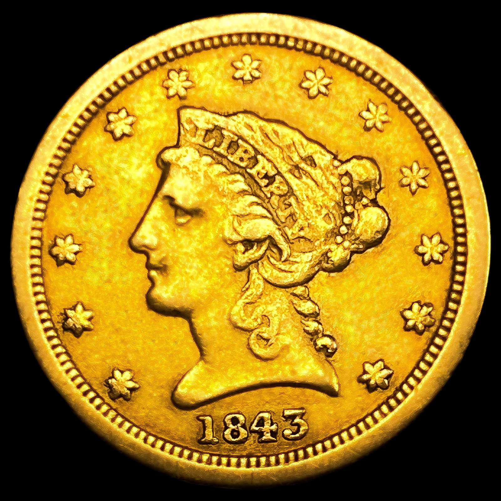 1843-O $2.50 Gold Quarter Eagle: 1843-O $2.50 Gold Quarter Eagle