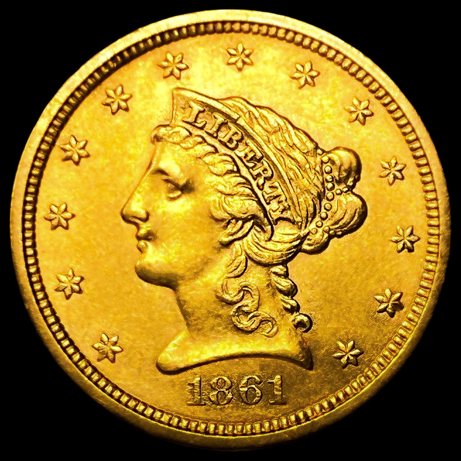 1861 $2.50 Gold Quarter Eagle: 1861 $2.50 Gold Quarter Eagle