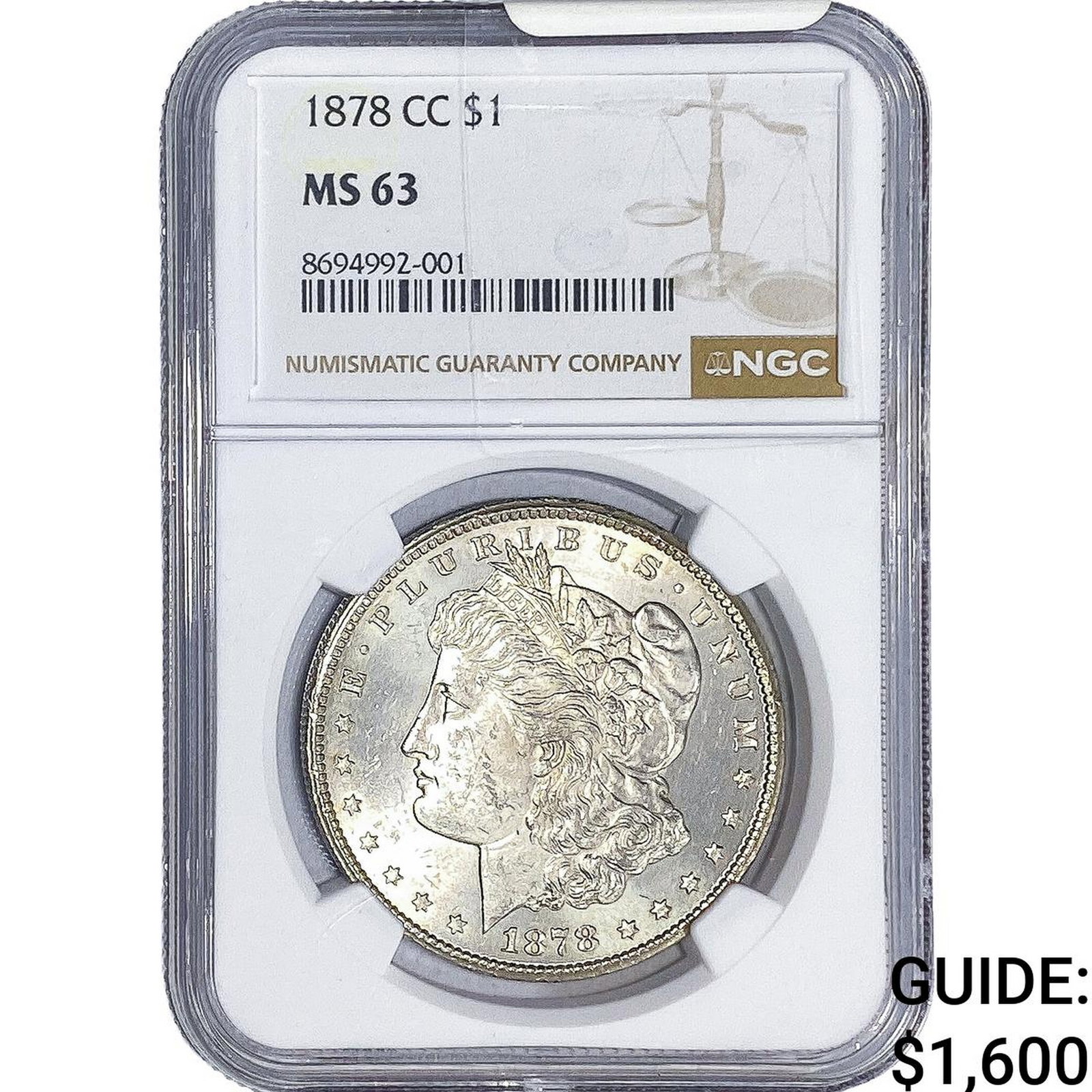 1878-CC Morgan Silver Dollar NGC MS63 (1 of 4)