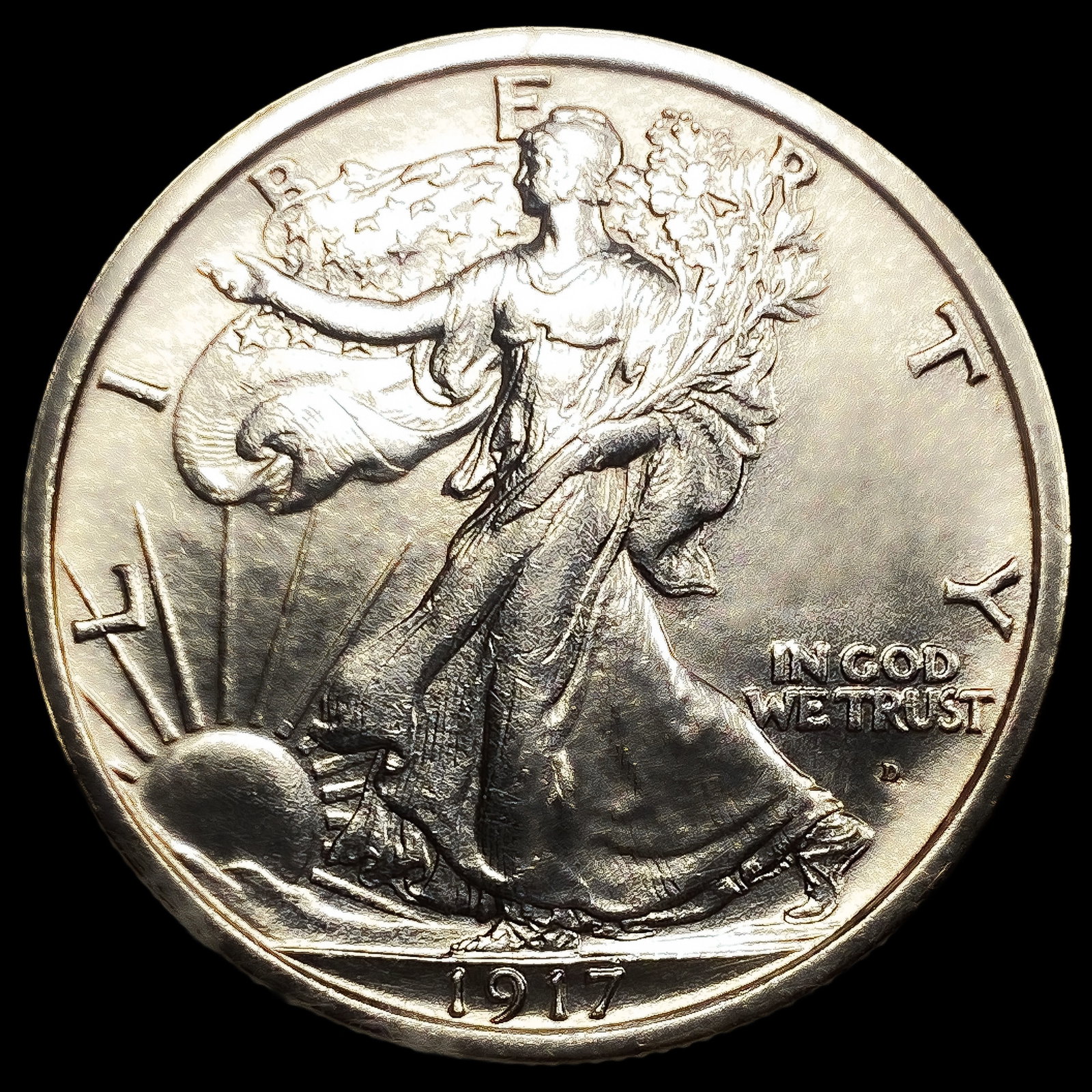 1917-D Obv MM Walking Liberty Half Dollar: 1917-D Obv MM Walking Liberty Half Dollar