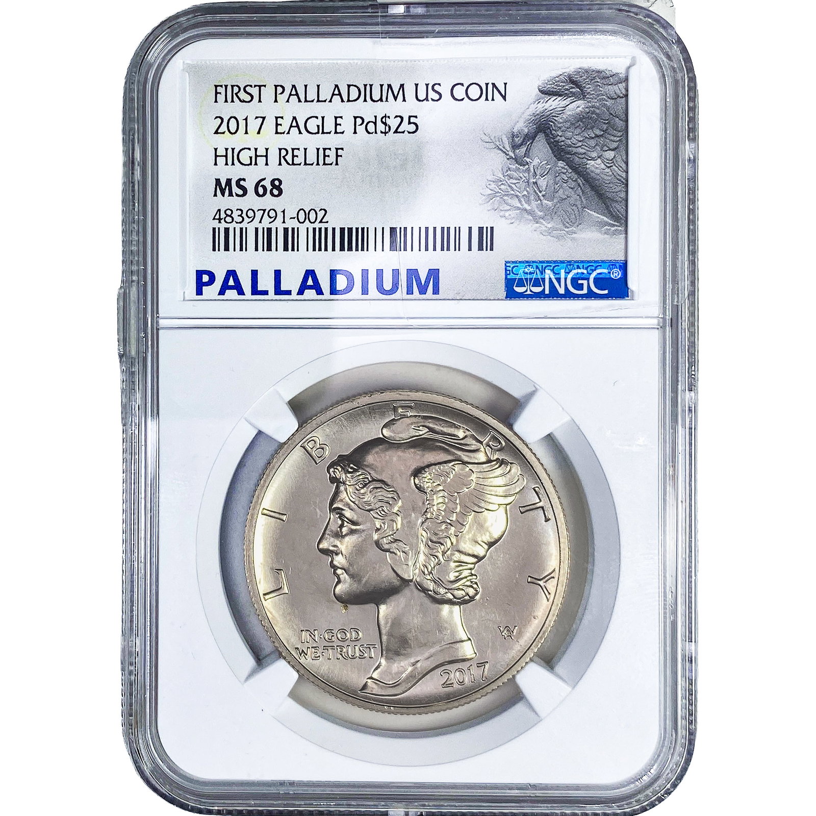 2017 $25 1oz Palladium Eagle NGC MS58 High Releif: 2017 $25 1oz Palladium Eagle NGC MS58 High Releif