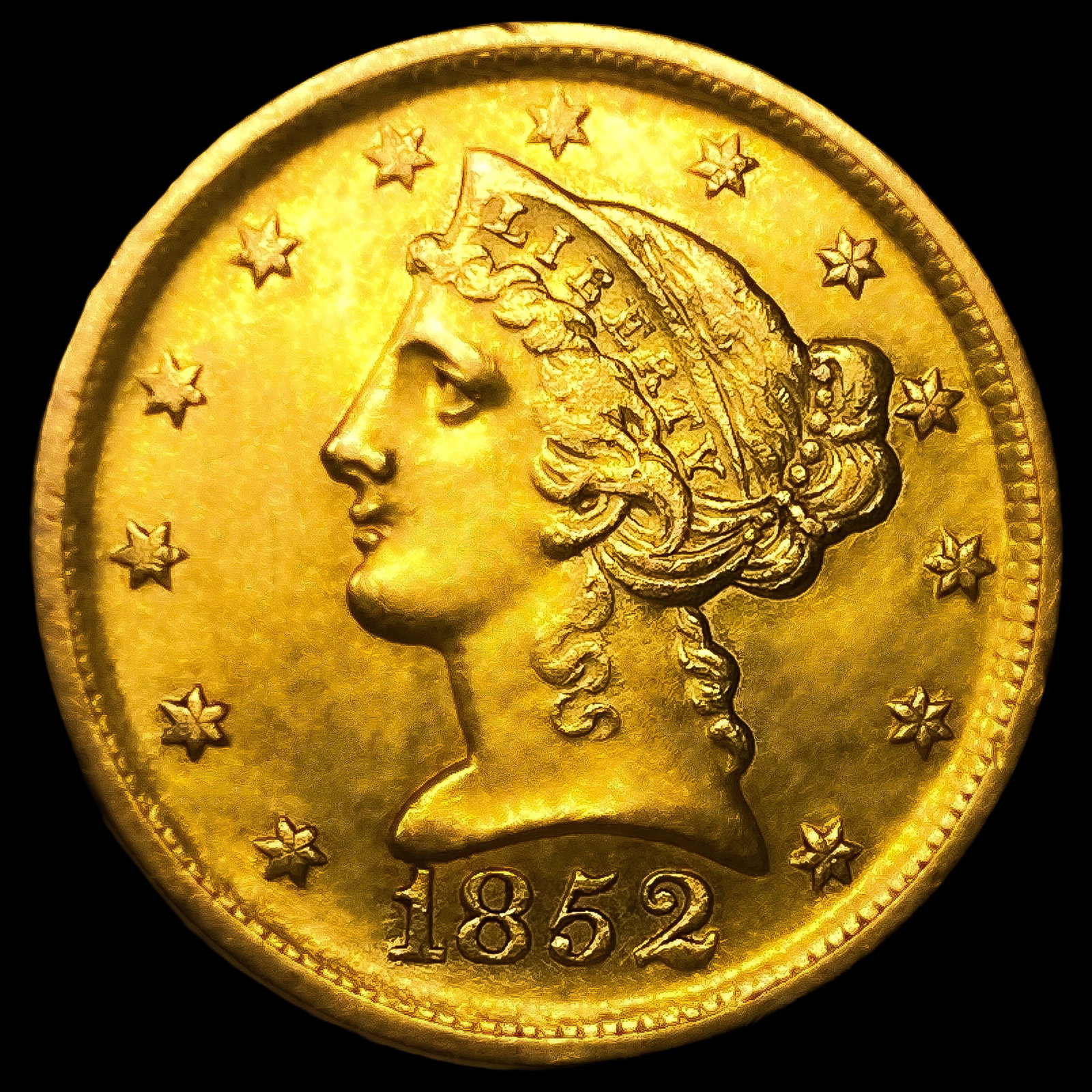 1852-D $5 Gold Half Eagle: 1852-D $5 Gold Half Eagle