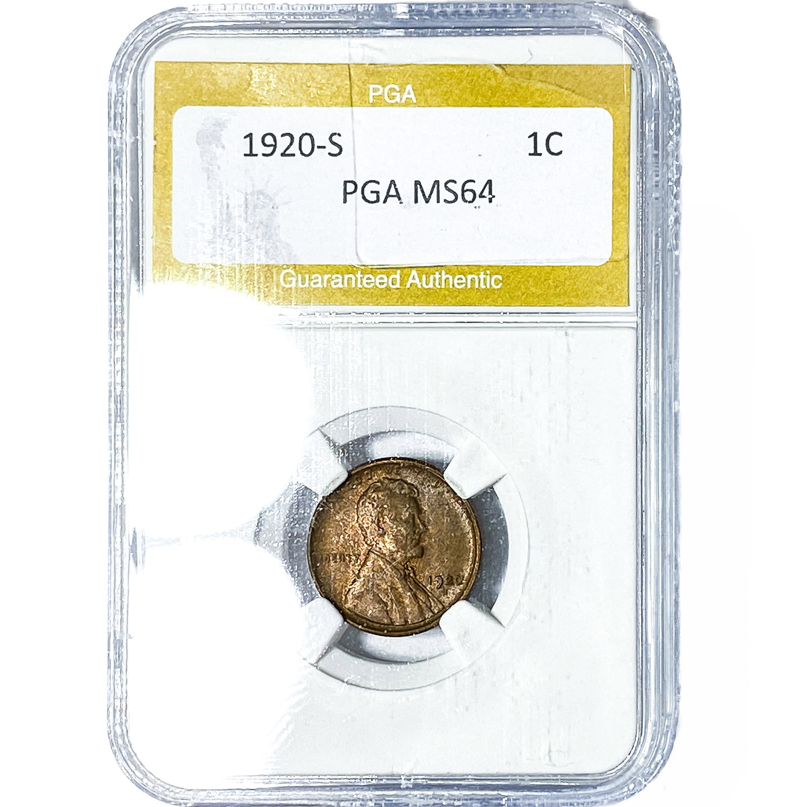 1920-S Wheat Cent PGA MS64: 1920-S Wheat Cent PGA MS64