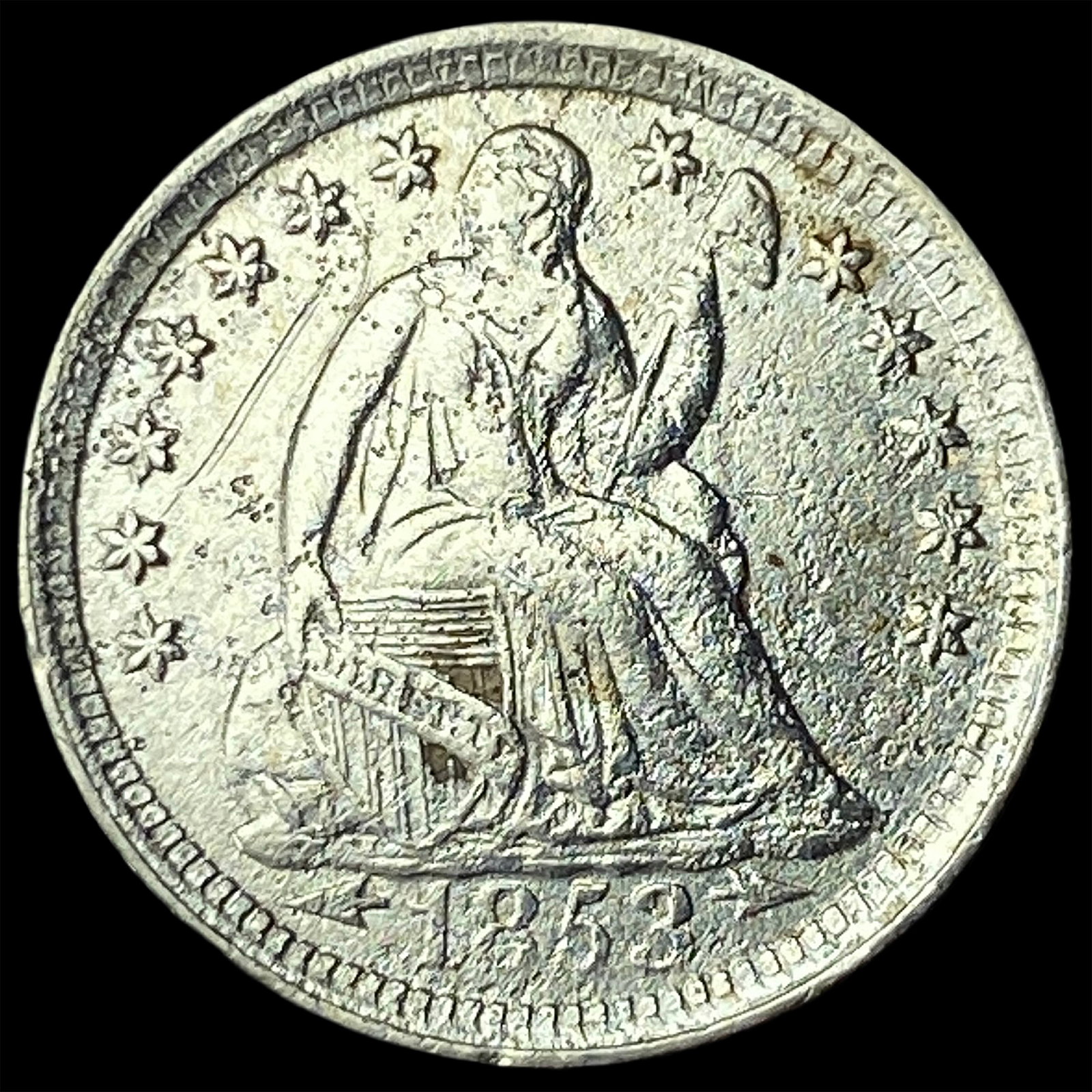 1853 Silver Half Dime (No Arrows) HIGH GRADE: 1853 Silver Half Dime (No Arrows) HIGH GRADE