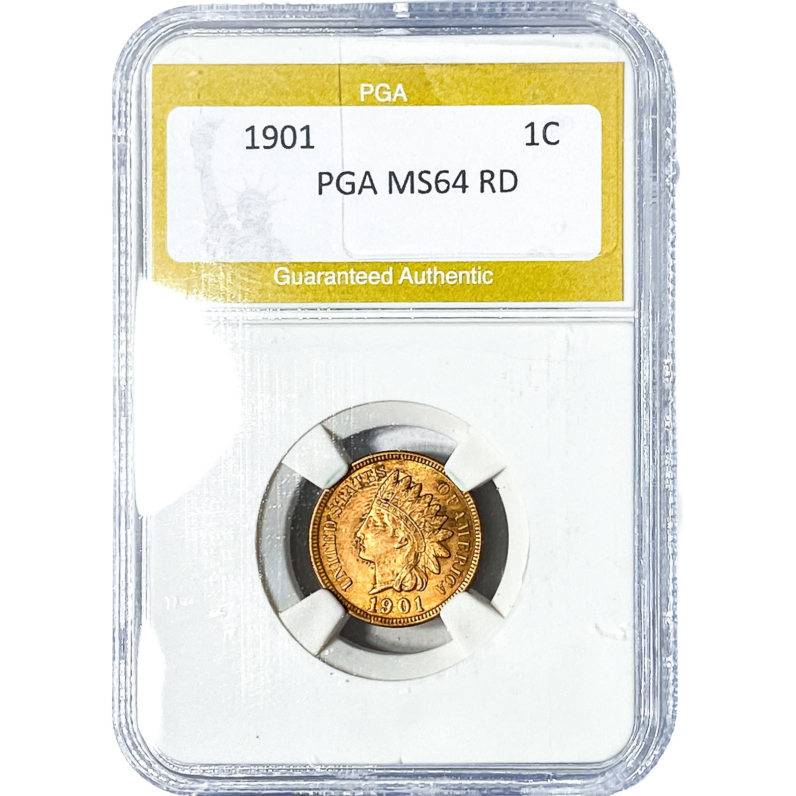 1901 Indian Head Cent PGA MS64RD: 1901 Indian Head Cent PGA MS64RD