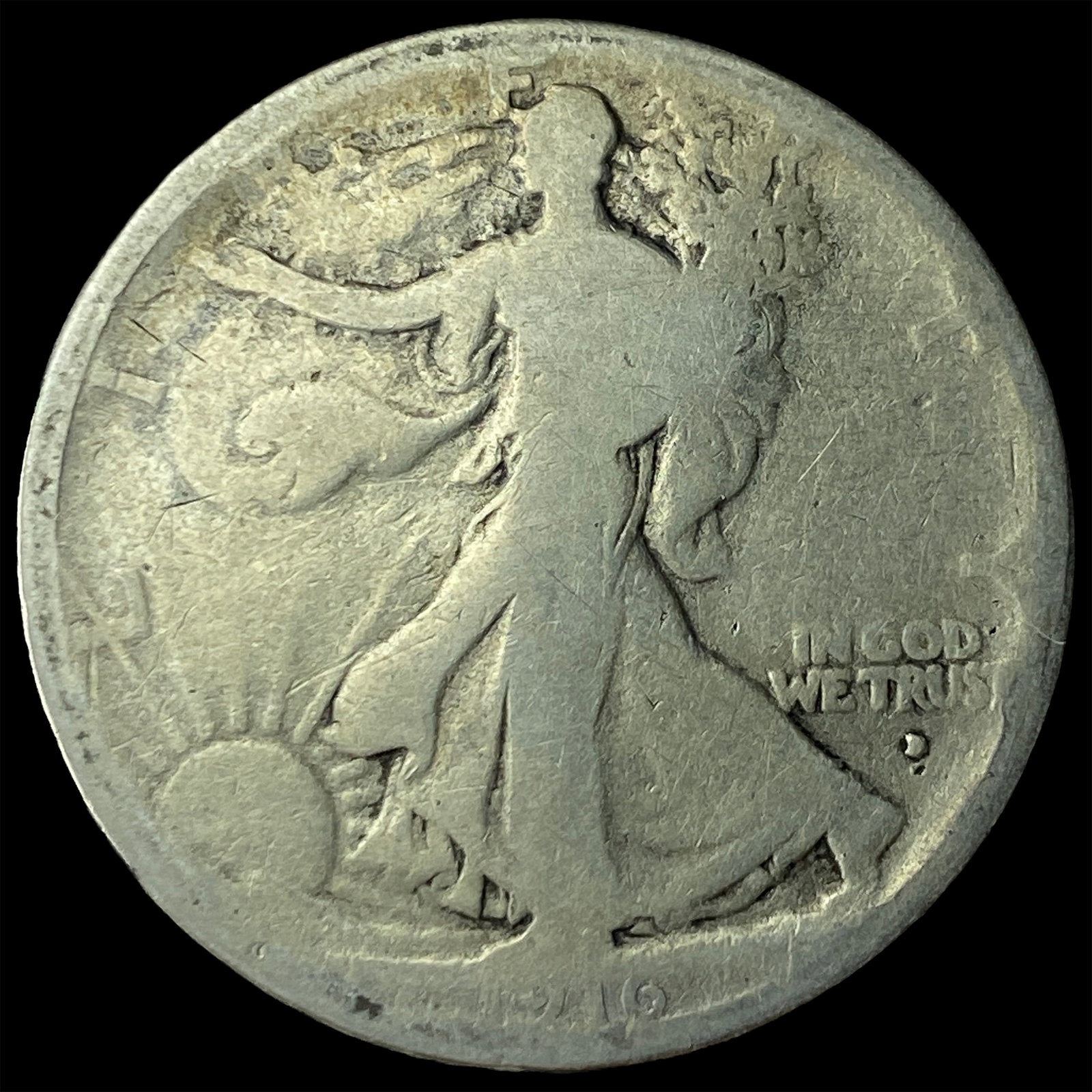 1919-S Silver Walking Liberty Half Dollar NICELY CIRCULATED: 1919-S Silver Walking Liberty Half Dollar NICELY CIRCULATED