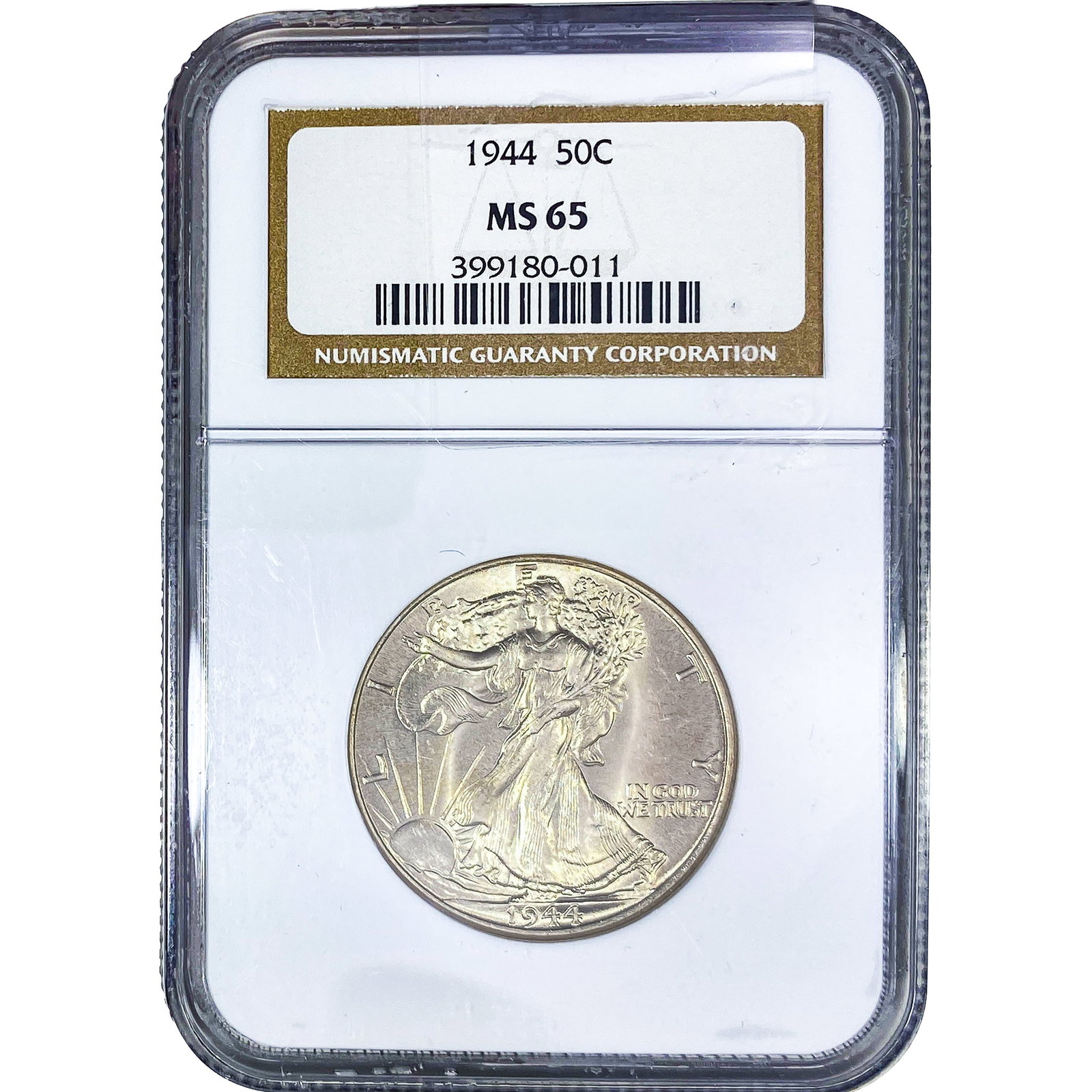 1944 Walking Liberty Half Dollar NGC MS65: 1944 Walking Liberty Half Dollar NGC MS65