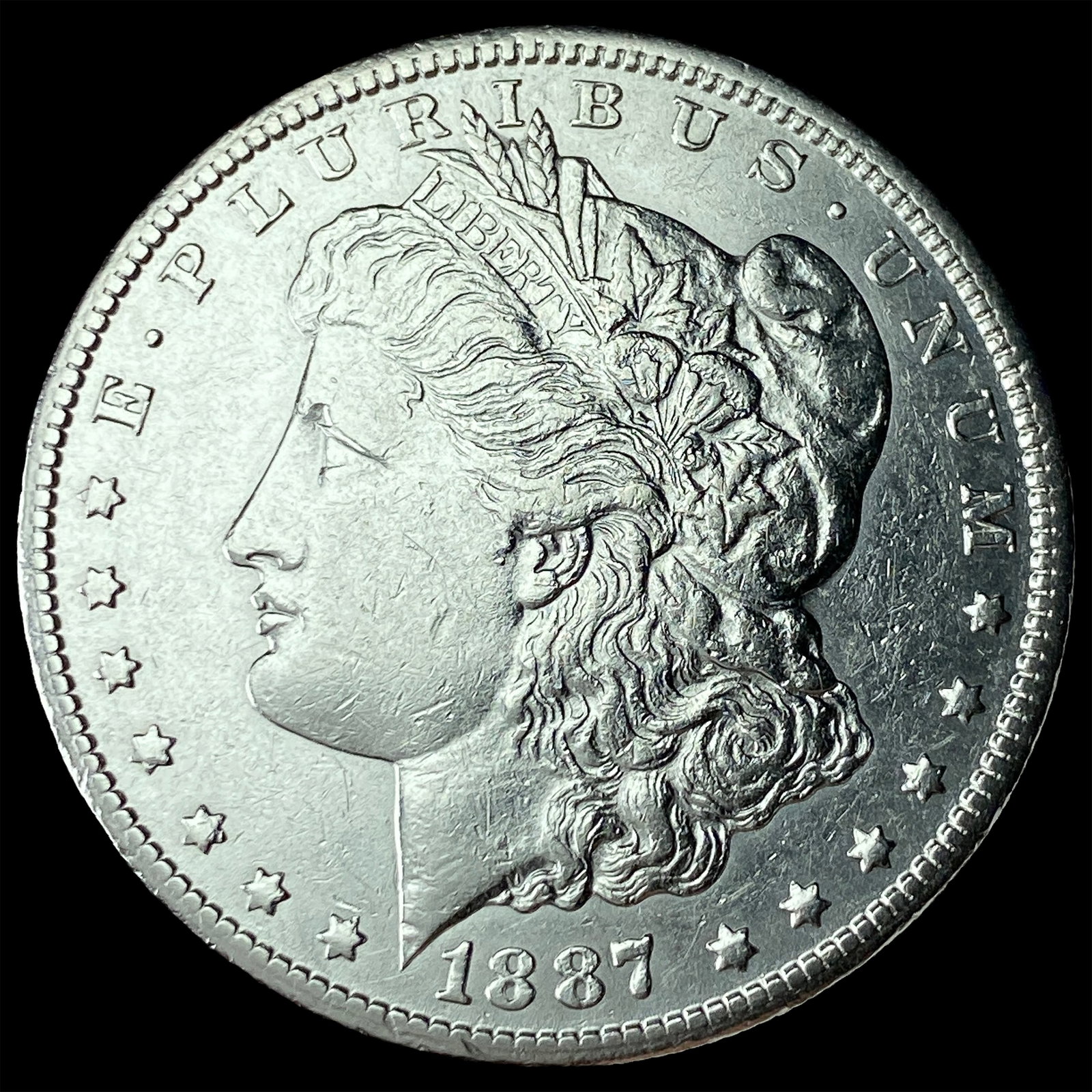 1887-S Silver Morgan Dollar CHOICE AU: 1887-S Silver Morgan Dollar CHOICE AU
