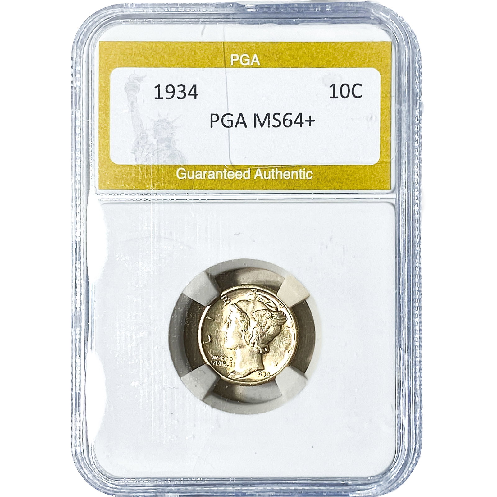 1934 Mercury Silver Dime PGA MS64+: 1934 Mercury Silver Dime PGA MS64+
