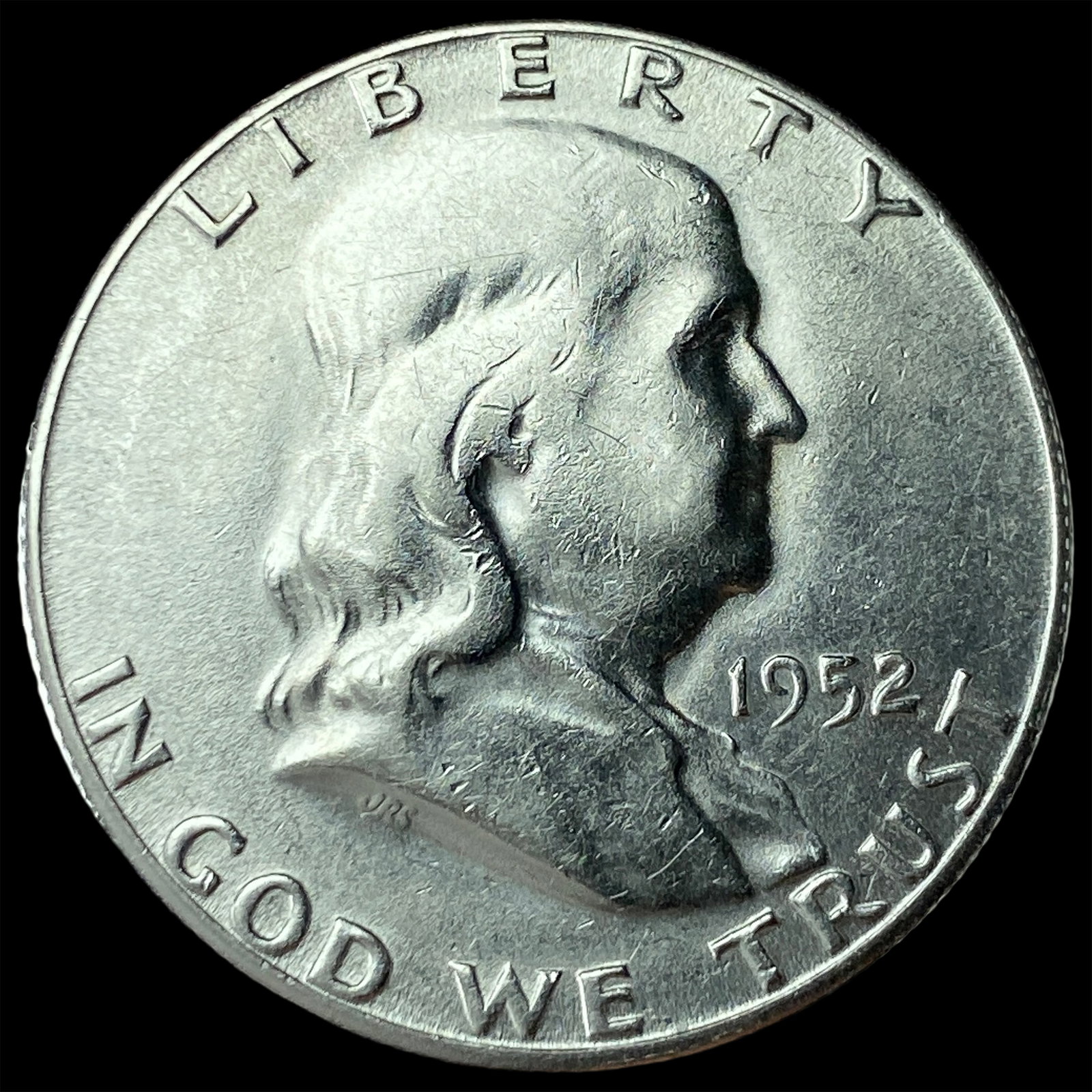 1952-S Silver Franklin Half Dollar CLOSELY UNCIRCULATED: 1952-S Silver Franklin Half Dollar CLOSELY UNCIRCULATED