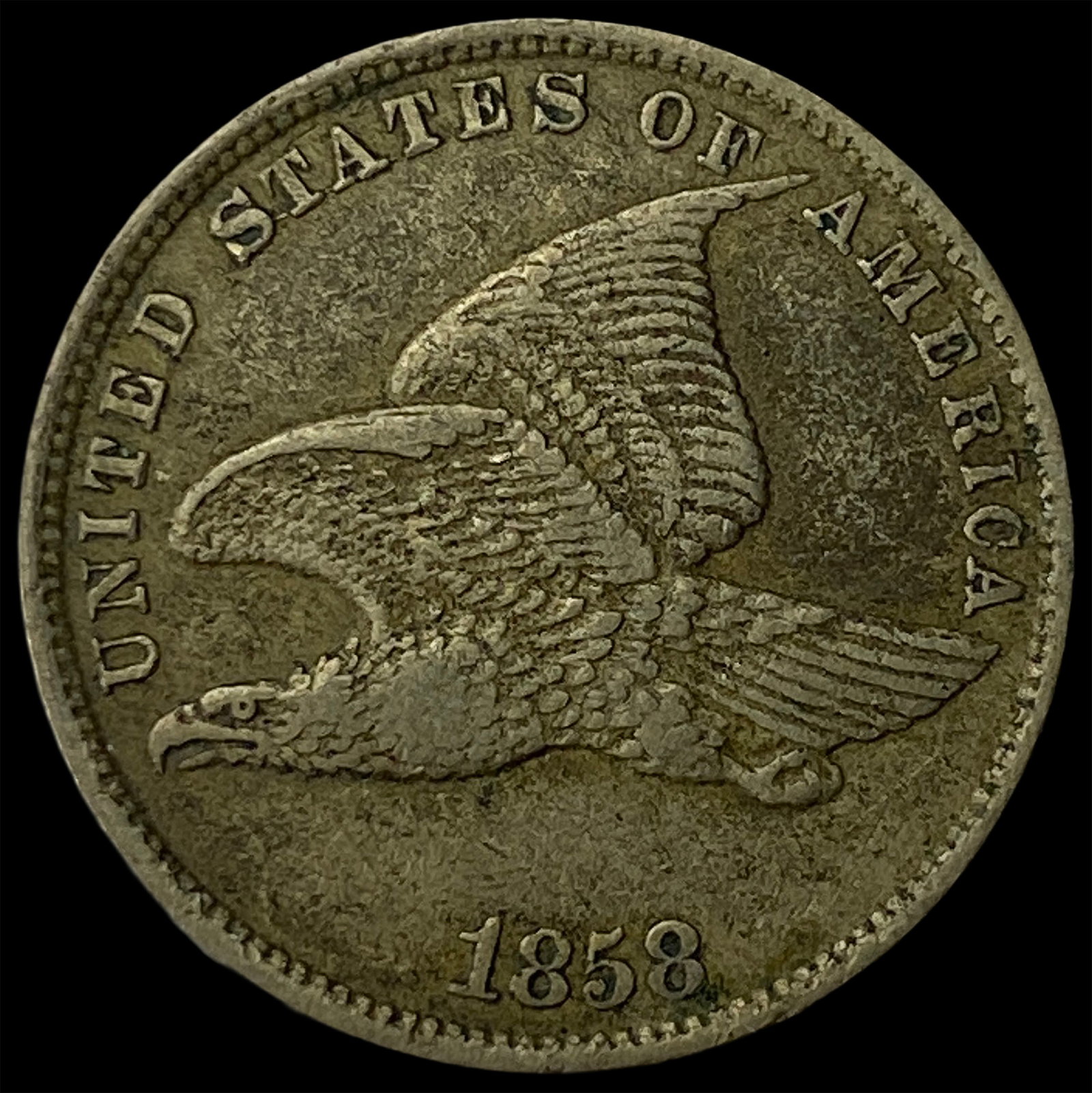 1858 Flying Eagle Cent NEARLY UNCIRCULATED: 1858 Flying Eagle Cent NEARLY UNCIRCULATED