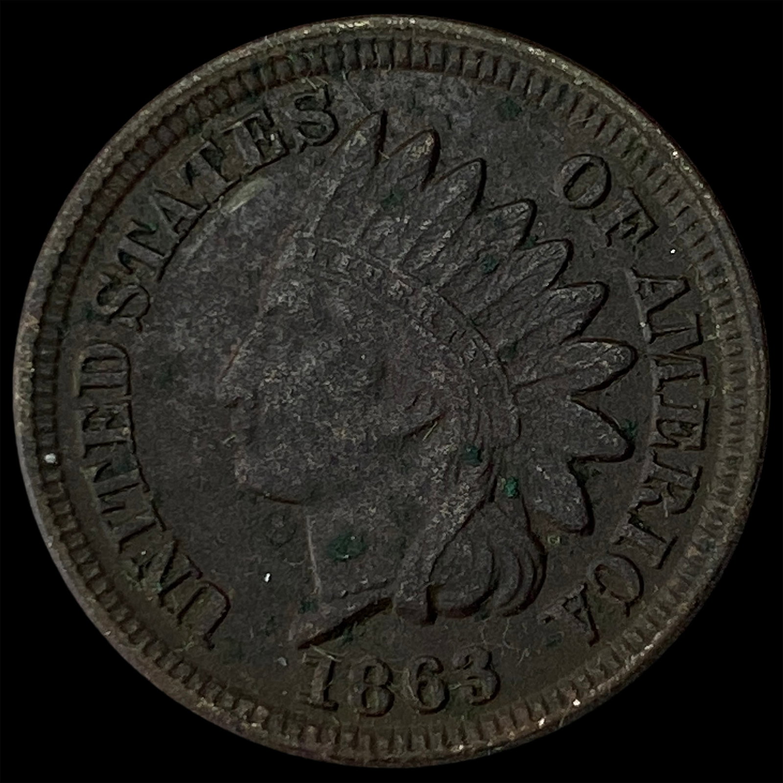 1863 Copper-Nickel Indian Head Cent NEARLY UNCIRCULATED: 1863 Copper-Nickel Indian Head Cent NEARLY UNCIRCULATED