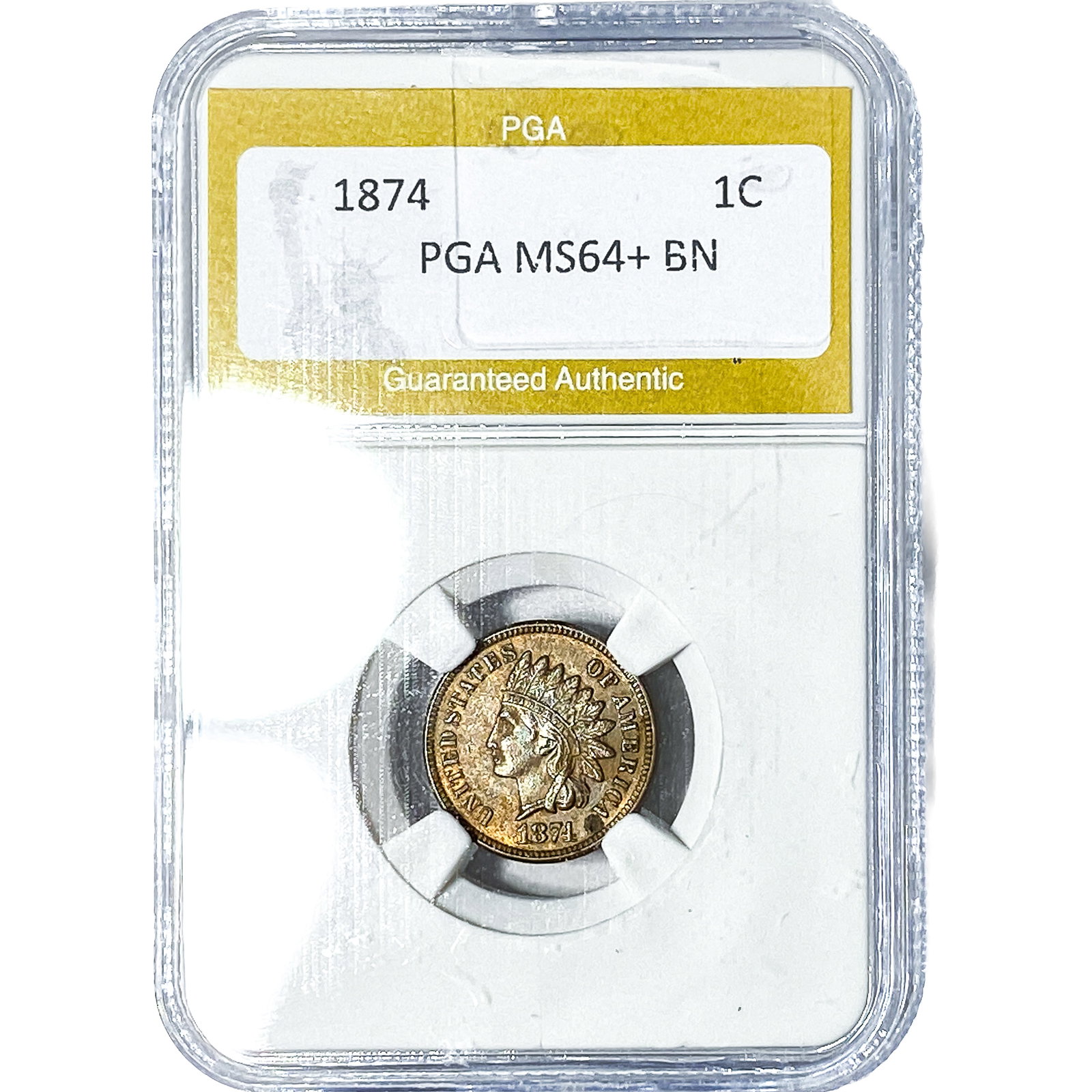 1874 Indian Head Cent PGA MS64+BN: 1874 Indian Head Cent PGA MS64+BN