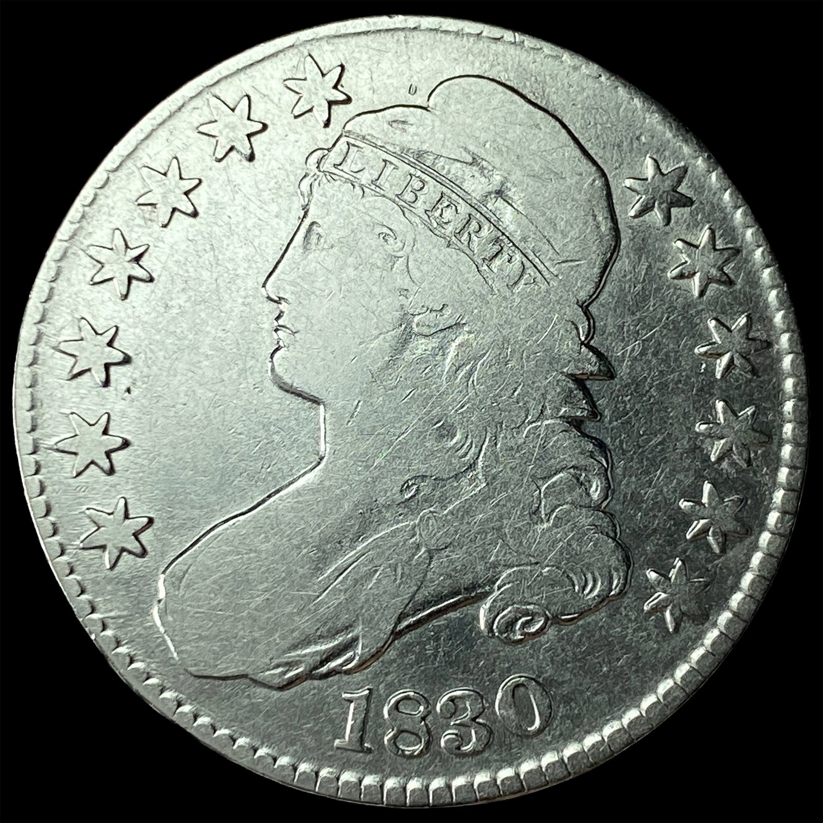 1830 Capped Bust Half Dollar LIGHTLY CIRCULATED: 1830 Capped Bust Half Dollar LIGHTLY CIRCULATED
