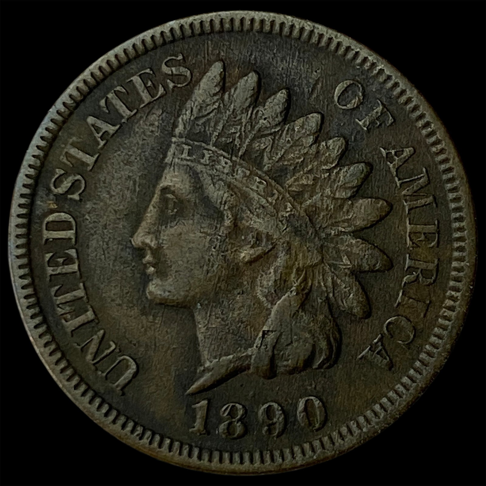 1890 Indian Head Cent CLOSELY UNCIRCULATED: 1890 Indian Head Cent CLOSELY UNCIRCULATED