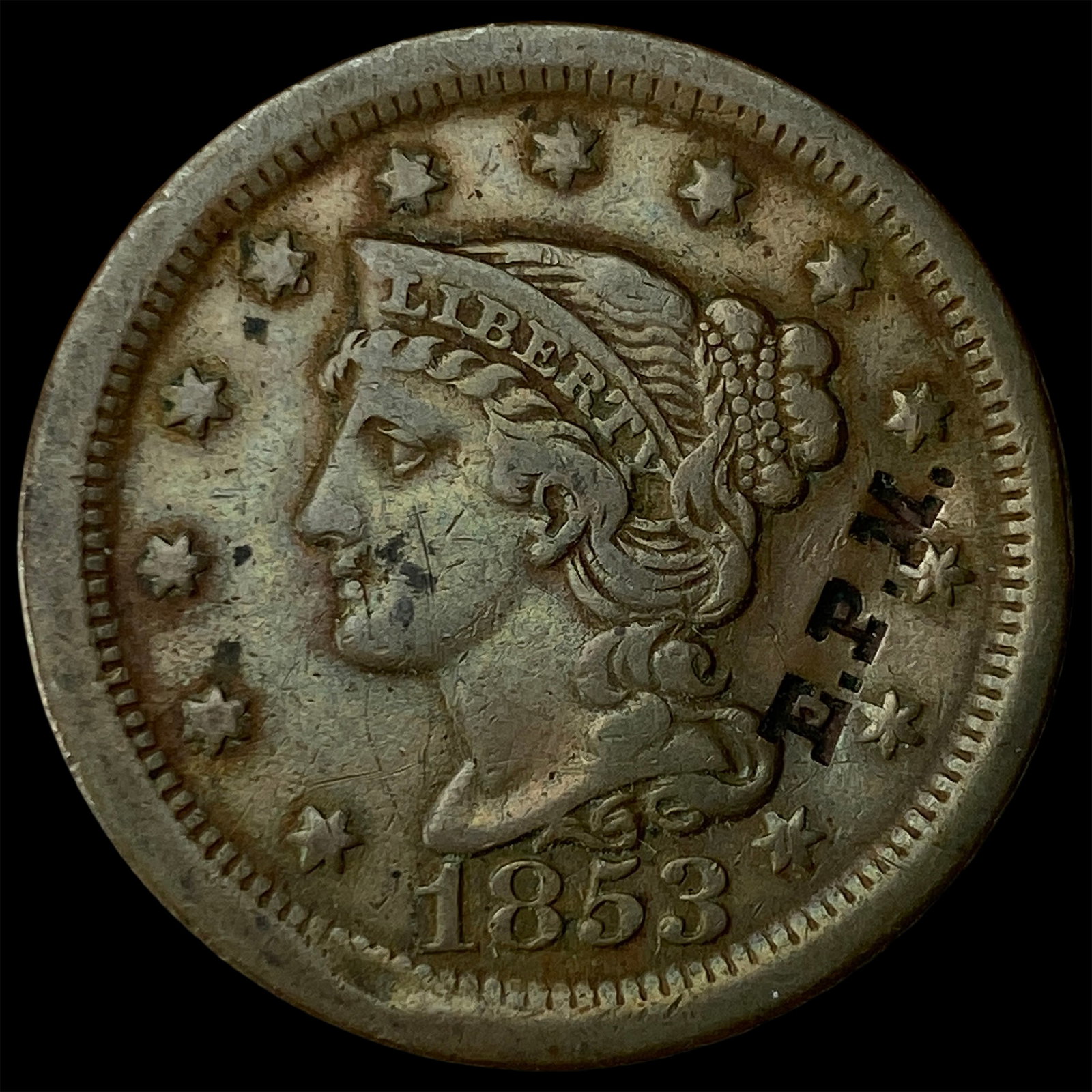 1853 Braided Hair Large Cent LIGHTLY CIRCULATED: 1853 Braided Hair Large Cent LIGHTLY CIRCULATED