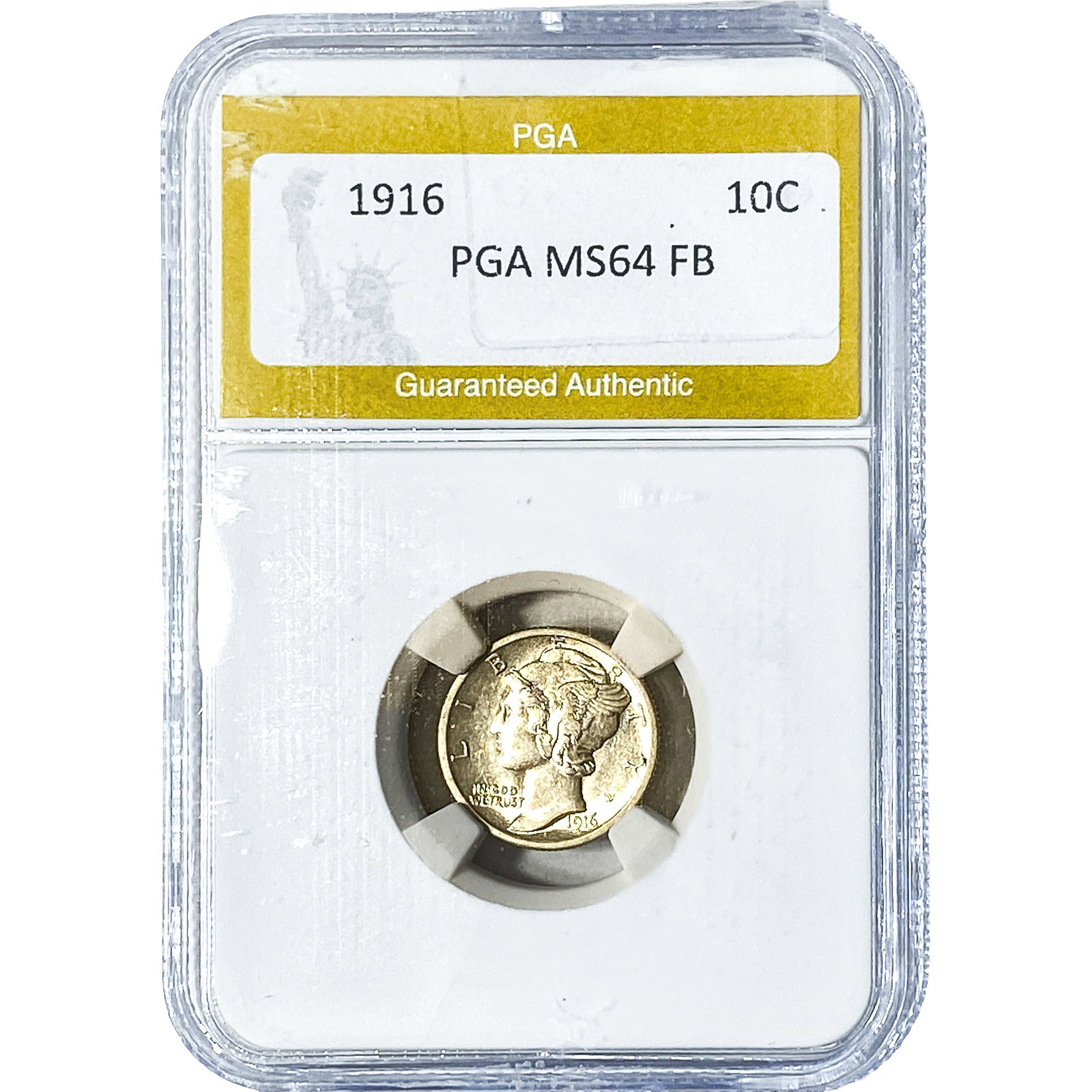 1916 Mercury Silver Dime PGA MS64FB: 1916 Mercury Silver Dime PGA MS64FB