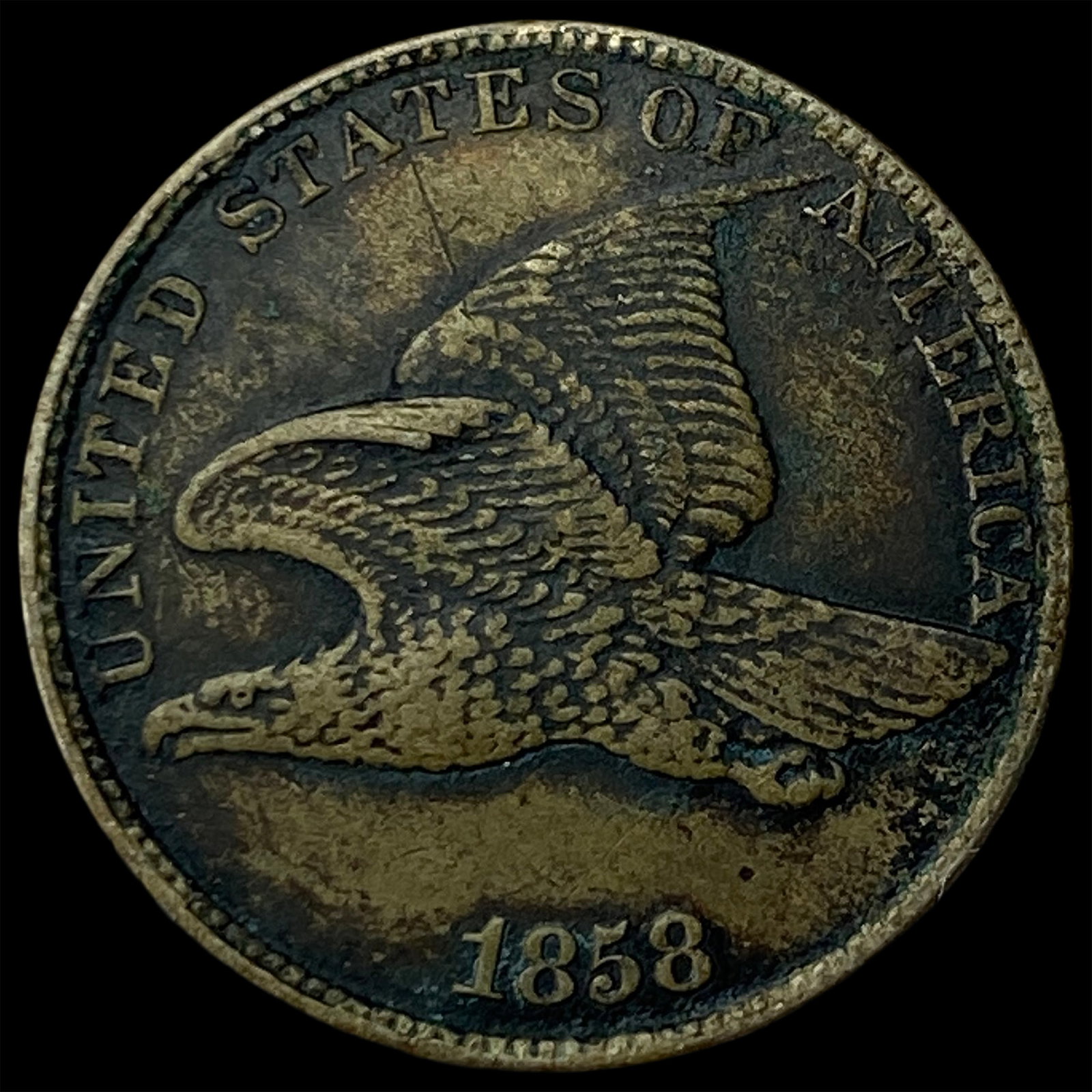 1858 Copper-Nickel Flying Eagle Cent ABOUT UNCIRCULATED: 1858 Copper-Nickel Flying Eagle Cent ABOUT UNCIRCULATED