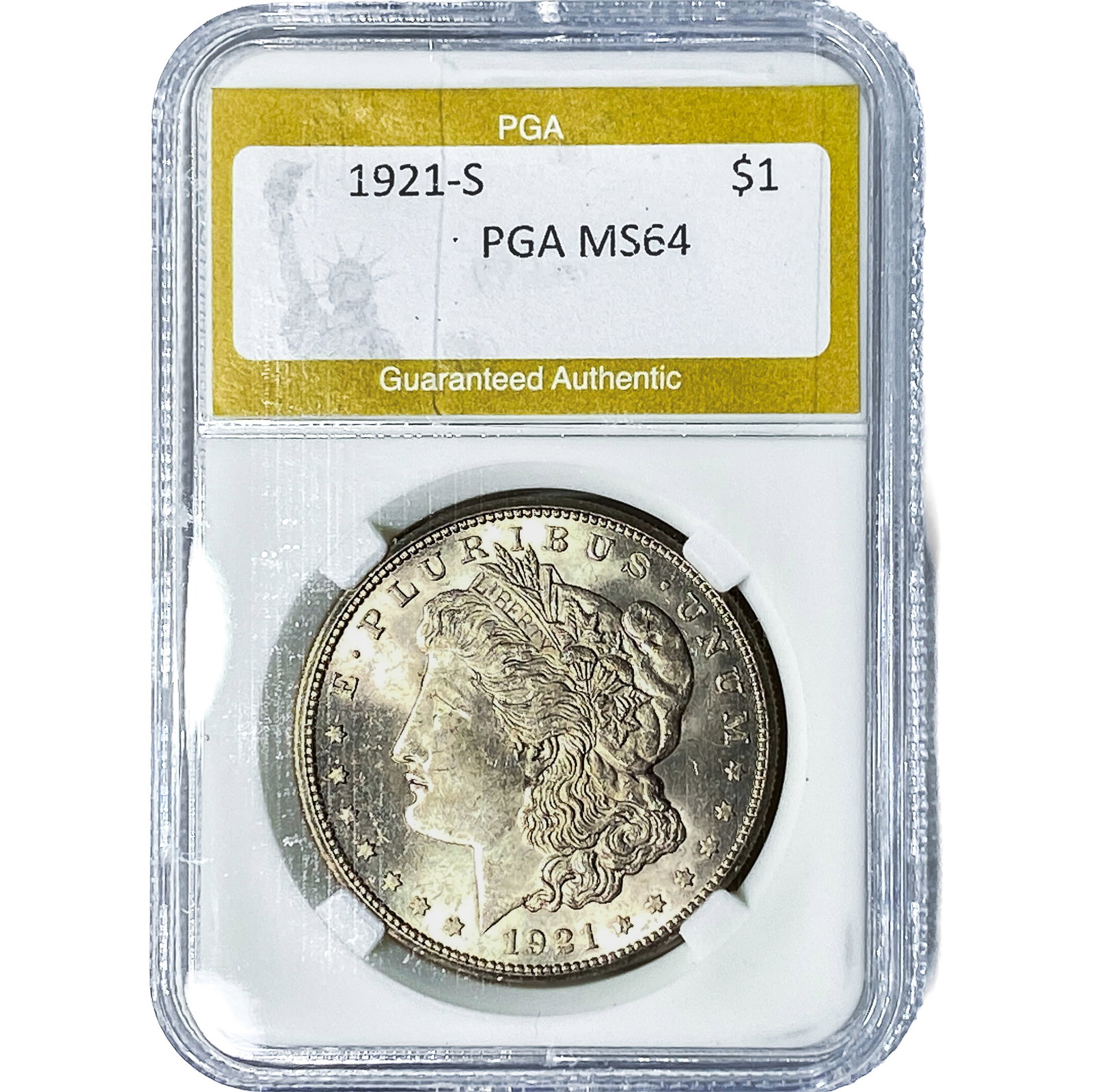 1921-S Morgan Silver Dollar PGA MS64: 1921-S Morgan Silver Dollar PGA MS64
