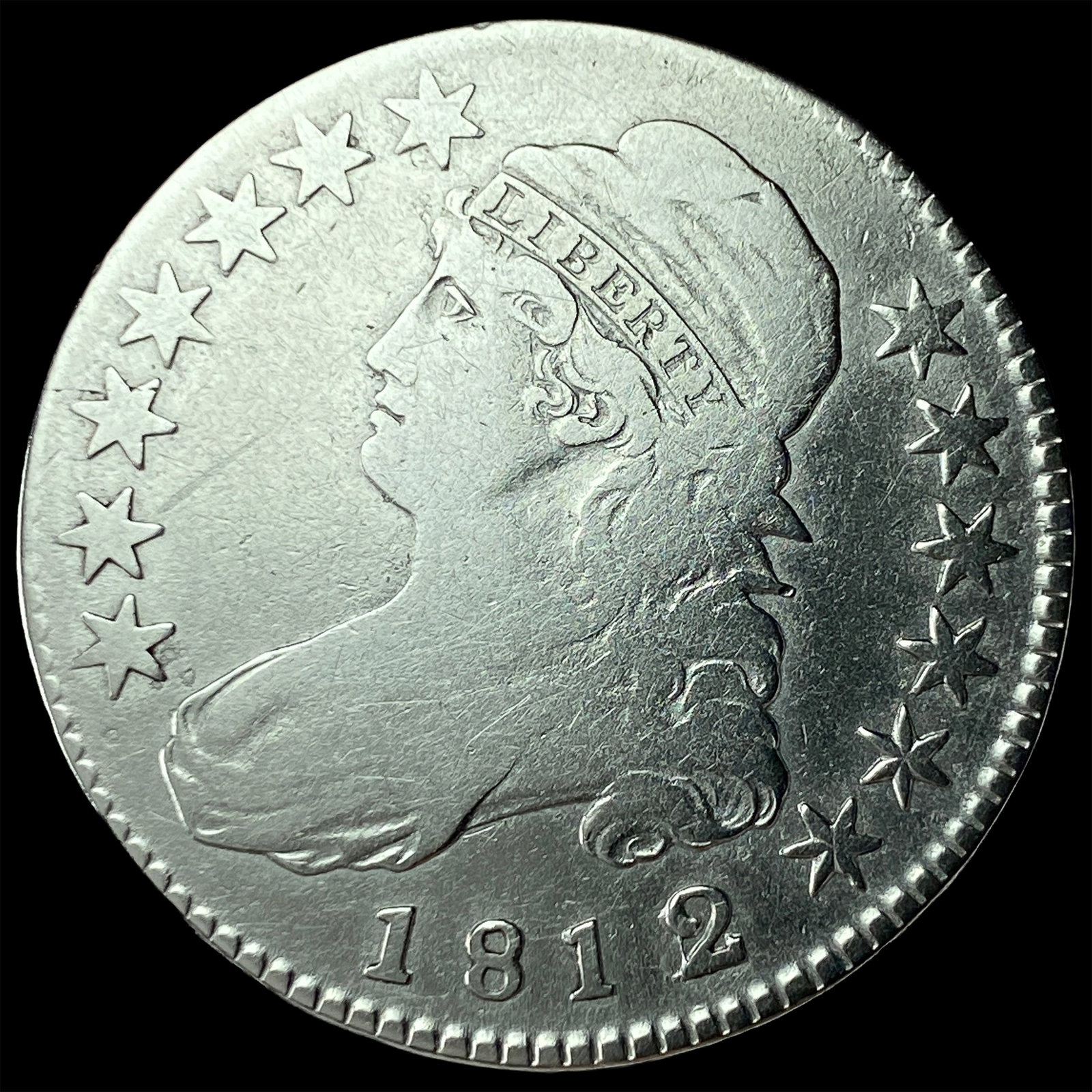 1812 Capped Bust Half Dollar LIGHTLY CIRCULATED: 1812 Capped Bust Half Dollar LIGHTLY CIRCULATED