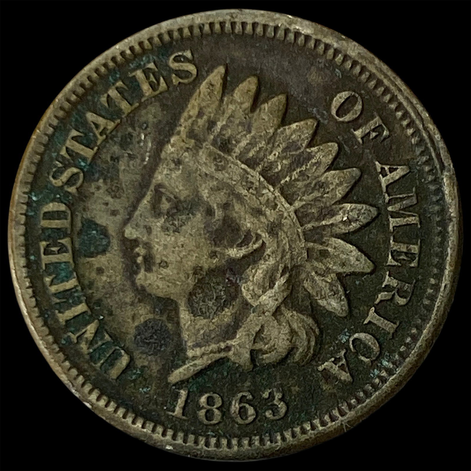 1863 Copper-Nickel Indian Head Cent NEARLY UNCIRCULATED: 1863 Copper-Nickel Indian Head Cent NEARLY UNCIRCULATED