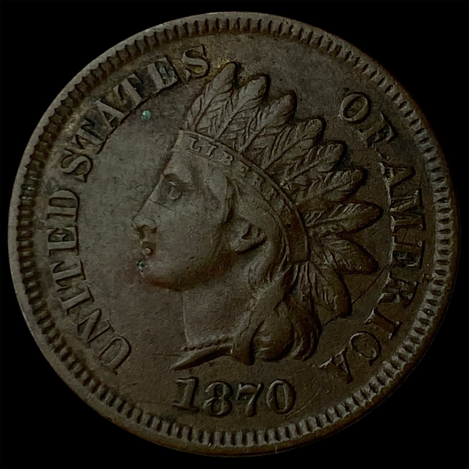 1870 Indian Head Cent CLOSELY UNCIRCULATED: 1870 Indian Head Cent CLOSELY UNCIRCULATED