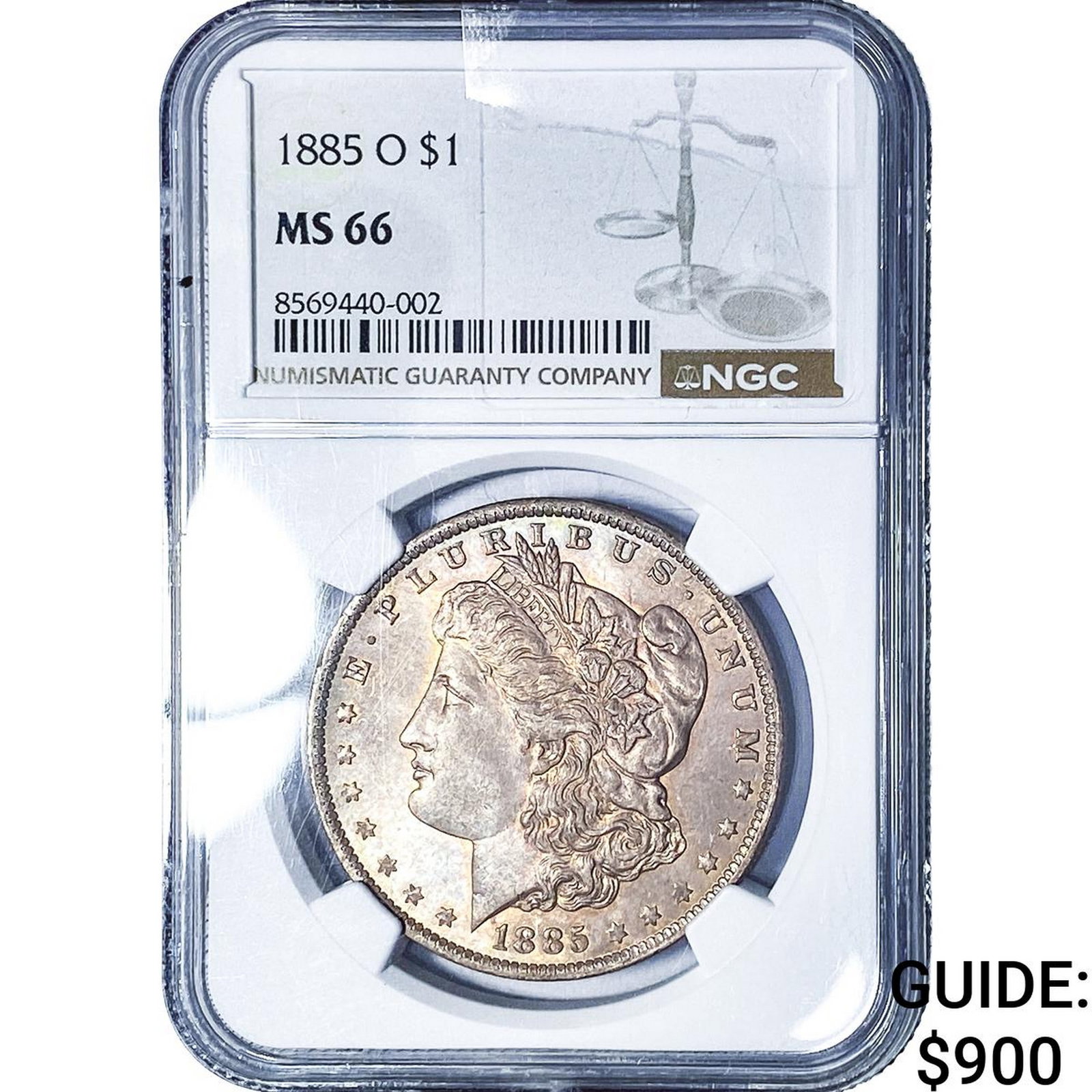 1885-O Morgan Silver Dollar NGC MS66: 1885-O Morgan Silver Dollar NGC MS66