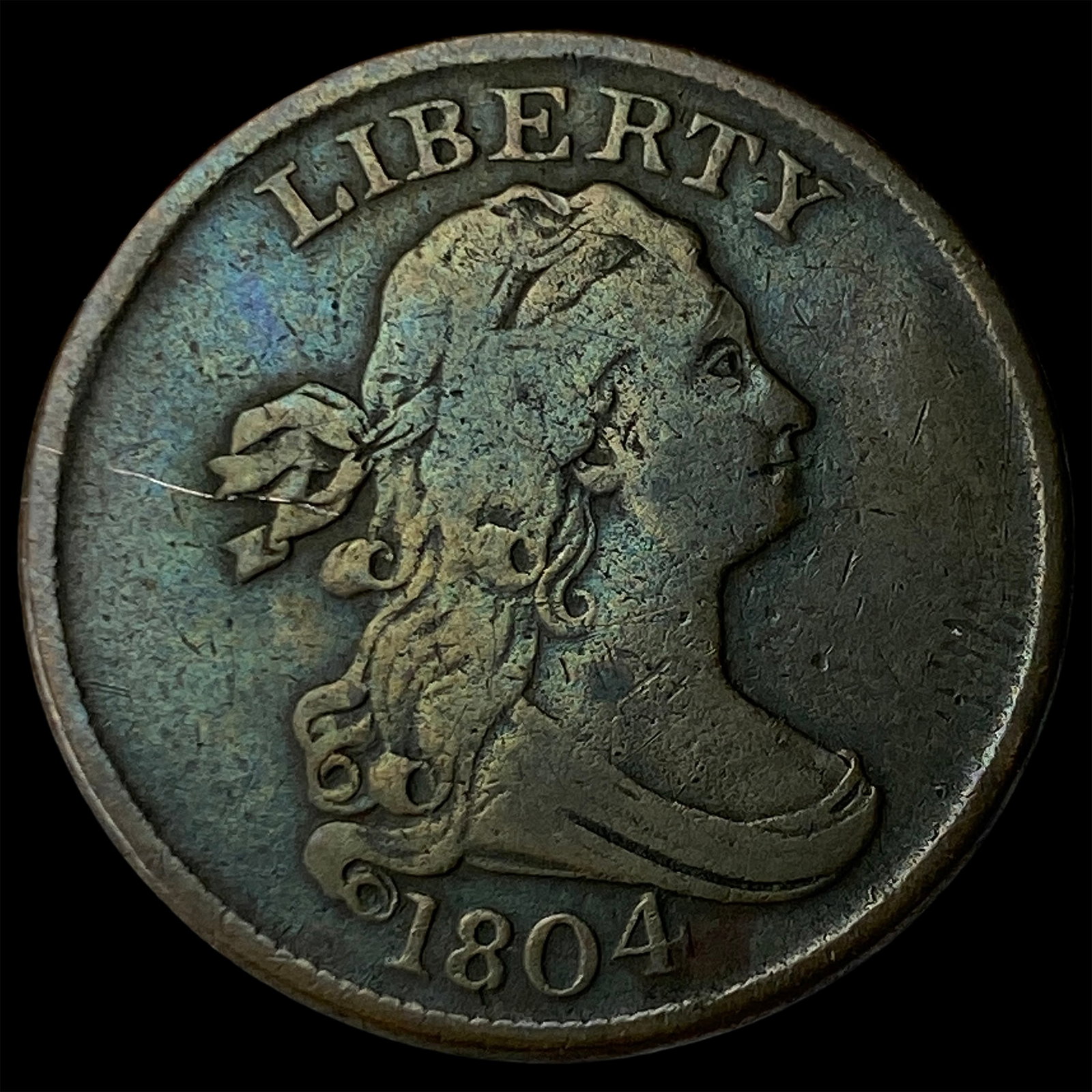 1804 Copper Half Cent NEARLY UNCIRCULATED (1 of 2)