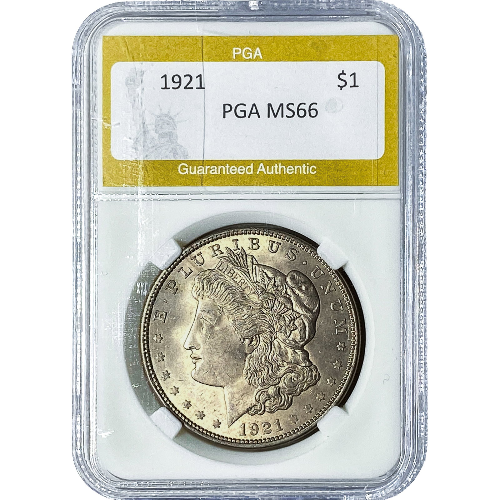 1921 Morgan Silver Dollar PGA MS66: 1921 Morgan Silver Dollar PGA MS66