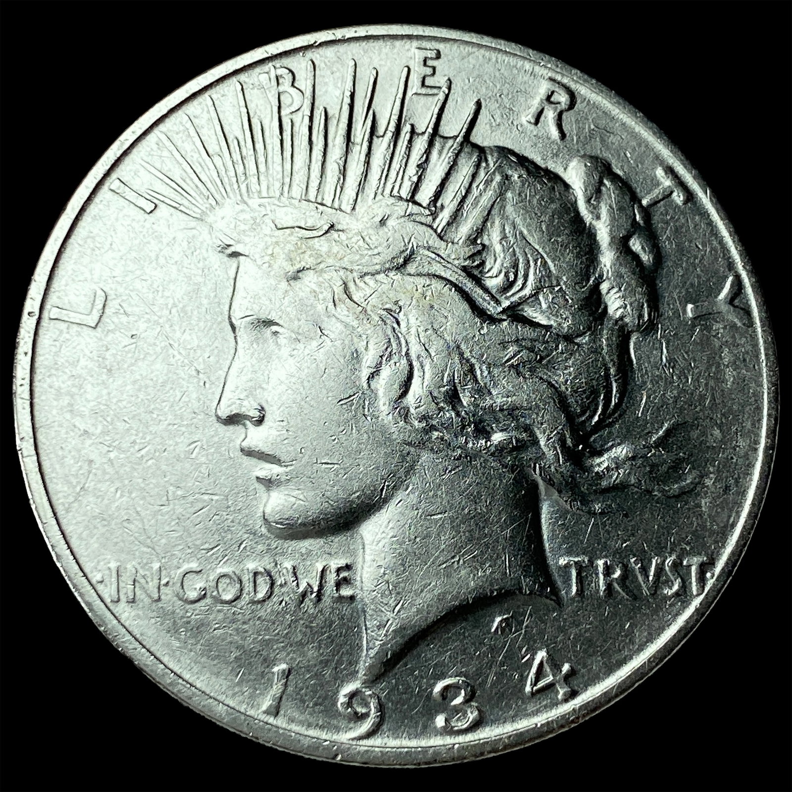 1934-D Silver Peace Dollar CHOICE AU: 1934-D Silver Peace Dollar CHOICE AU