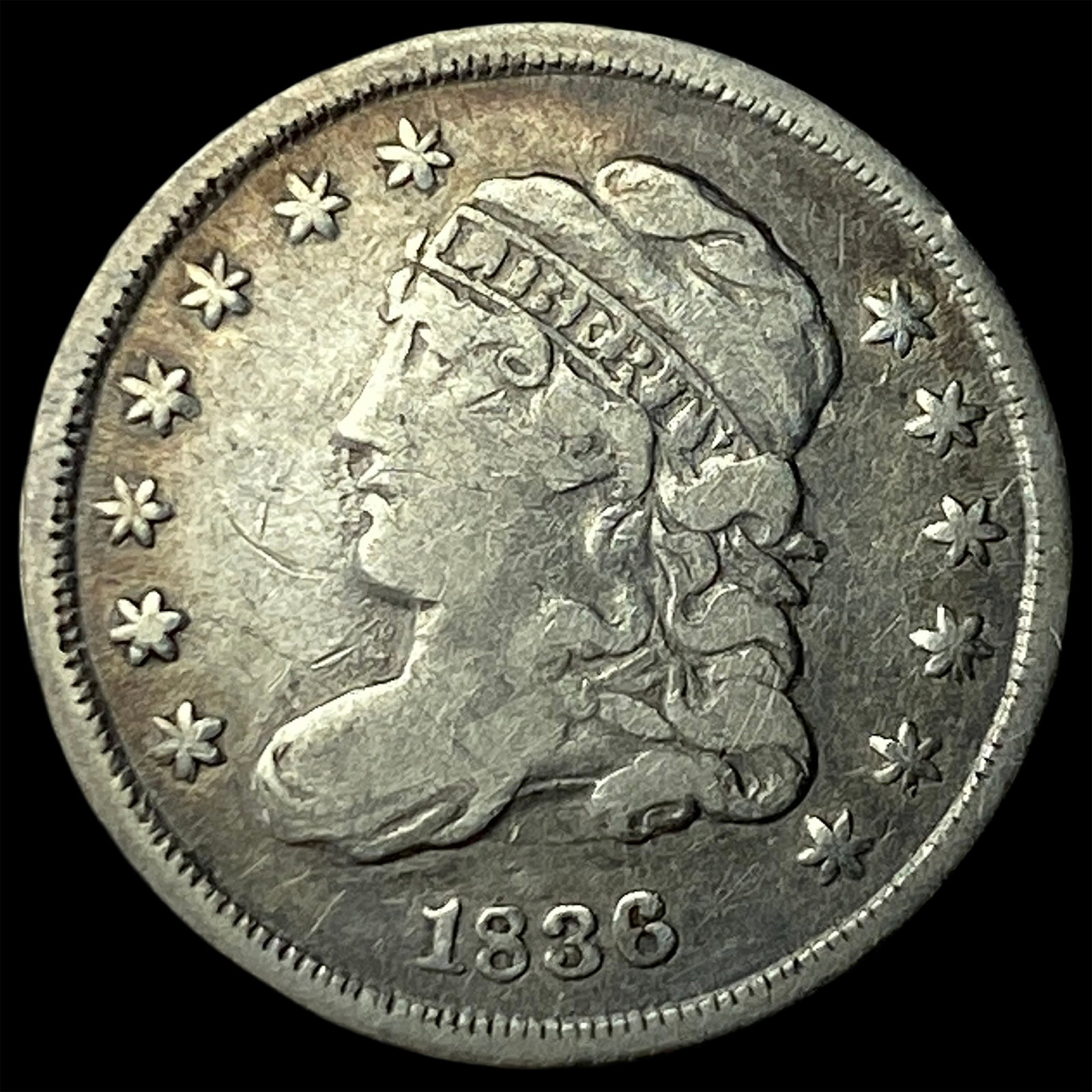 1836 Capped Bust Half Dime LIGHTLY CIRCULATED: 1836 Capped Bust Half Dime LIGHTLY CIRCULATED