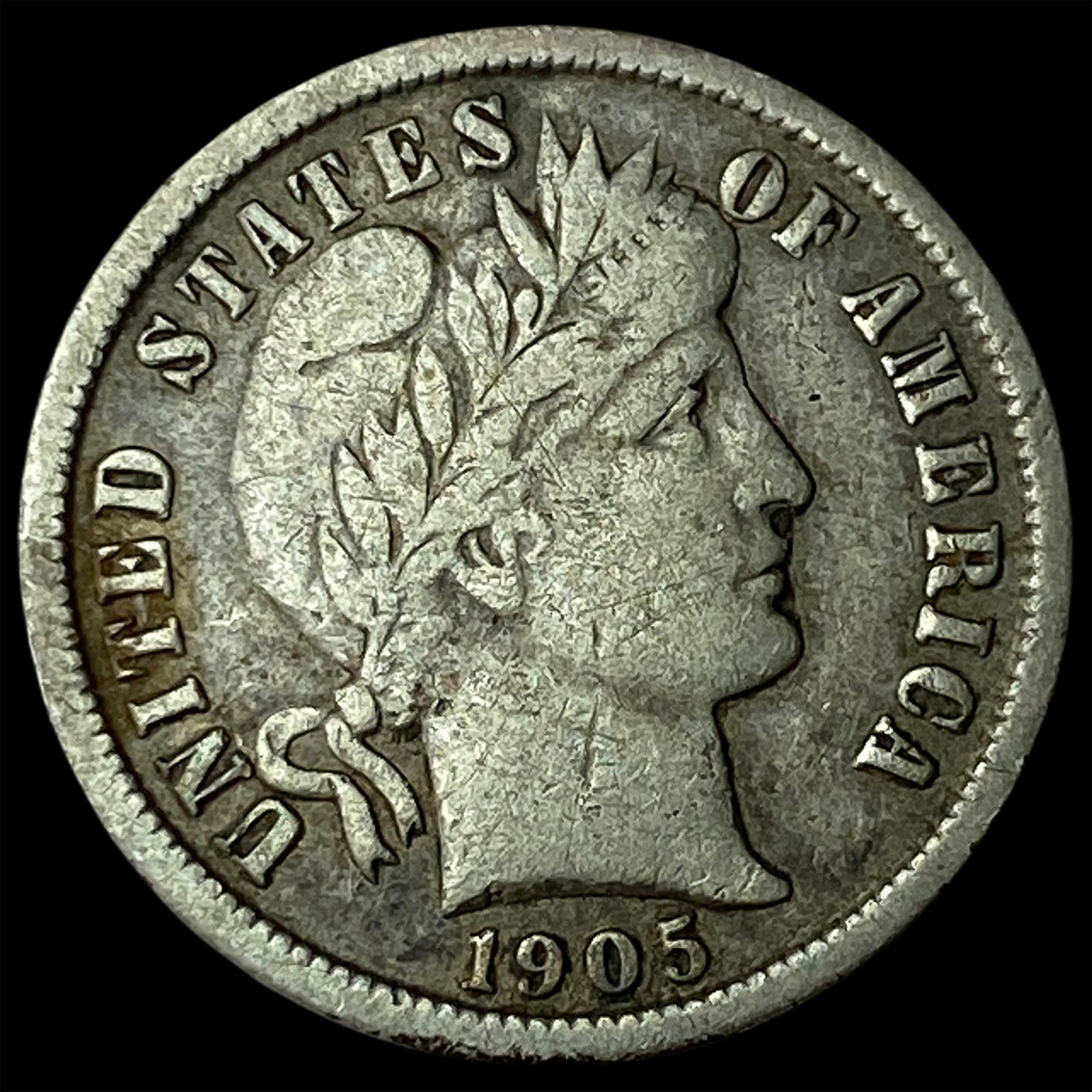1905-O Silver Barber Dime LIGHTLY CIRCULATED: 1905-O Silver Barber Dime LIGHTLY CIRCULATED