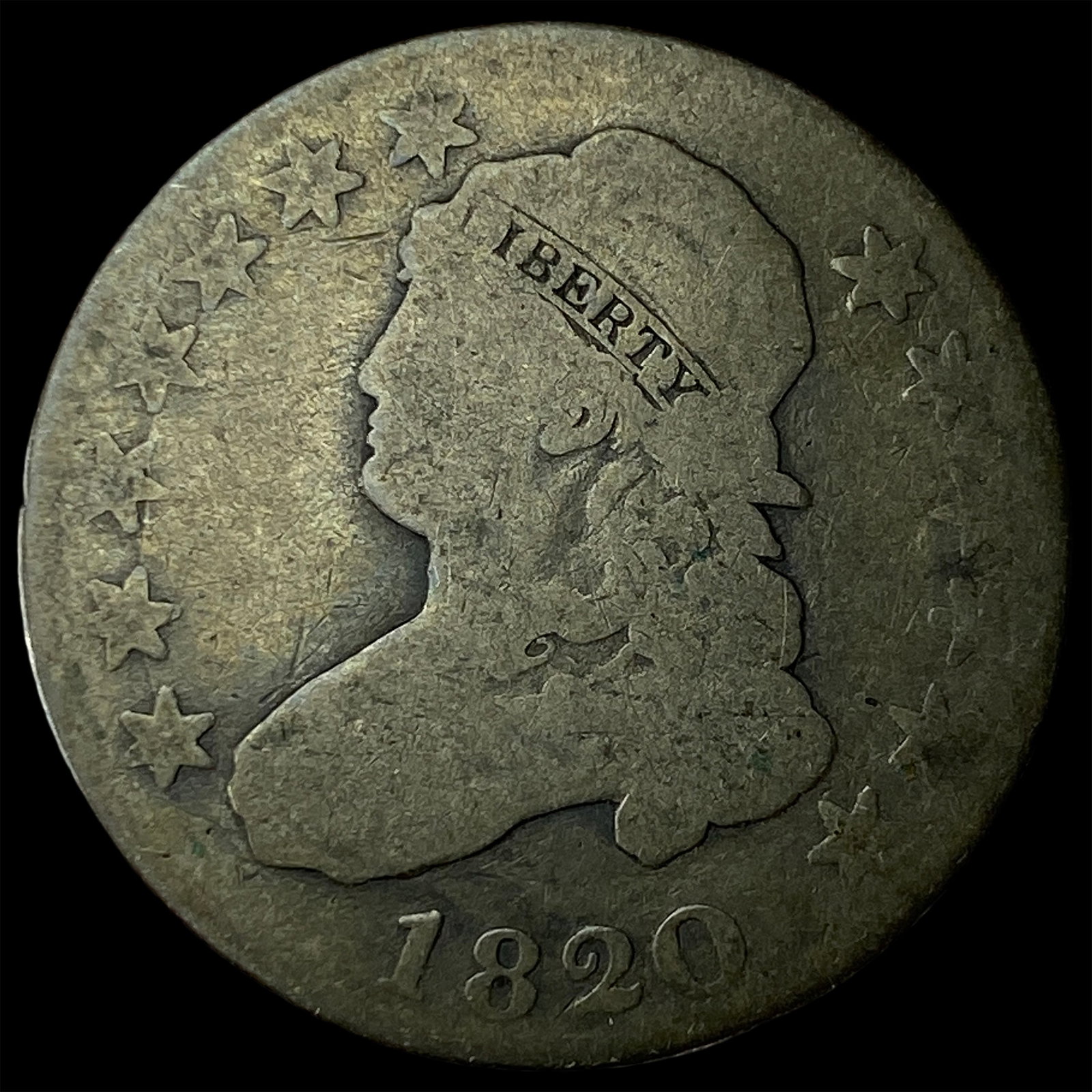 1820 Capped Bust Quarter NICELY CIRCULATED: 1820 Capped Bust Quarter NICELY CIRCULATED