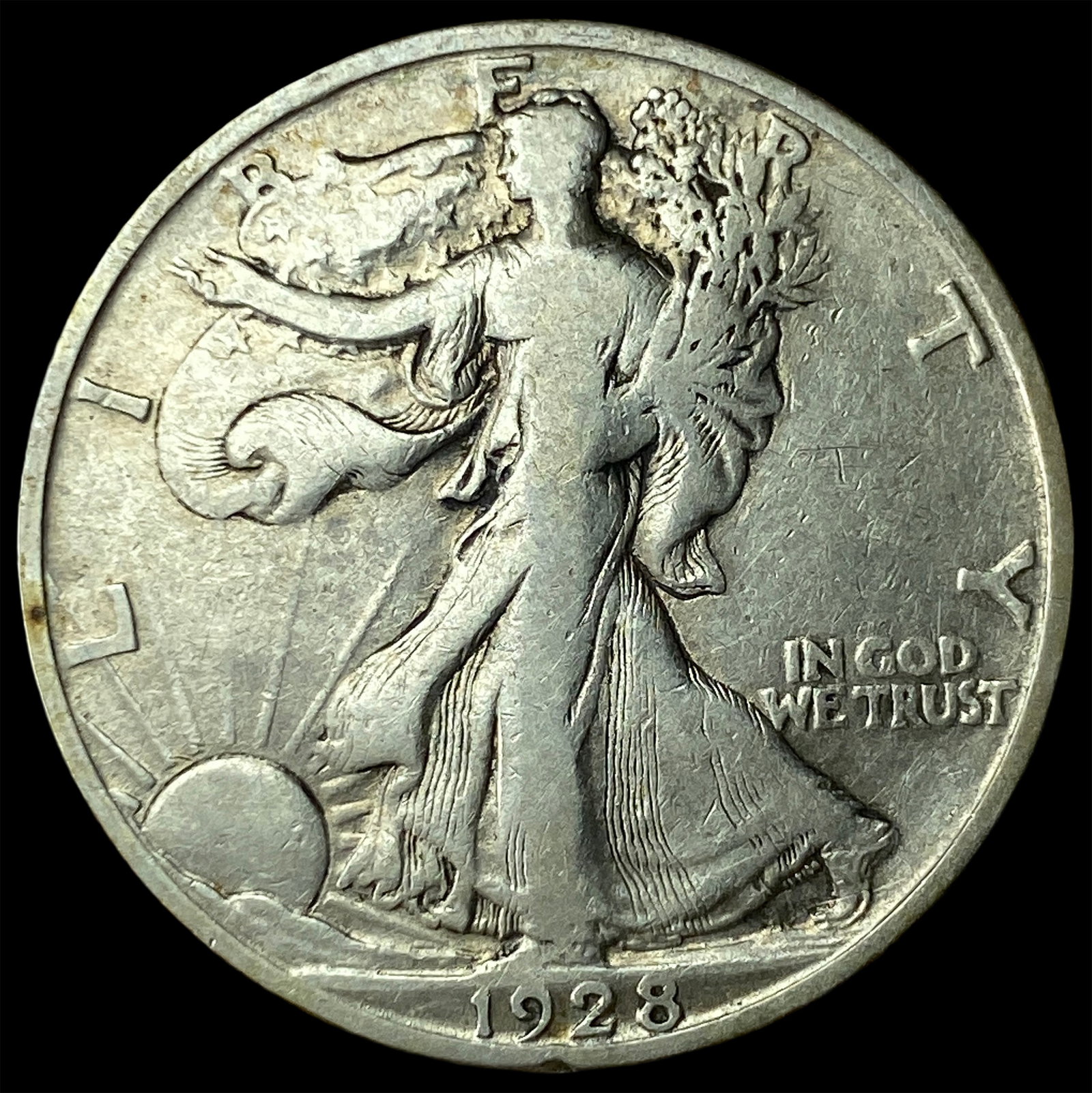 1928-S Silver Half Dollar LIGHTLY CIRCULATED: 1928-S Silver Half Dollar LIGHTLY CIRCULATED