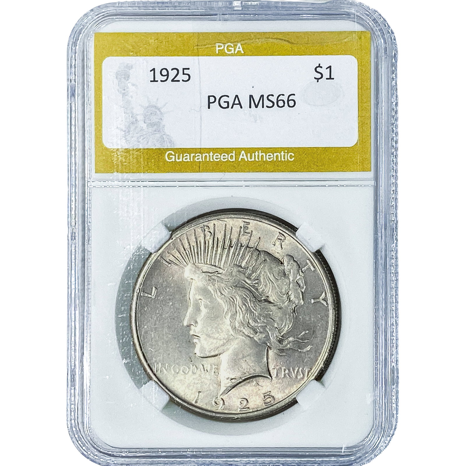 1925 Silver Peace Dollar PGA MS66: 1925 Silver Peace Dollar PGA MS66