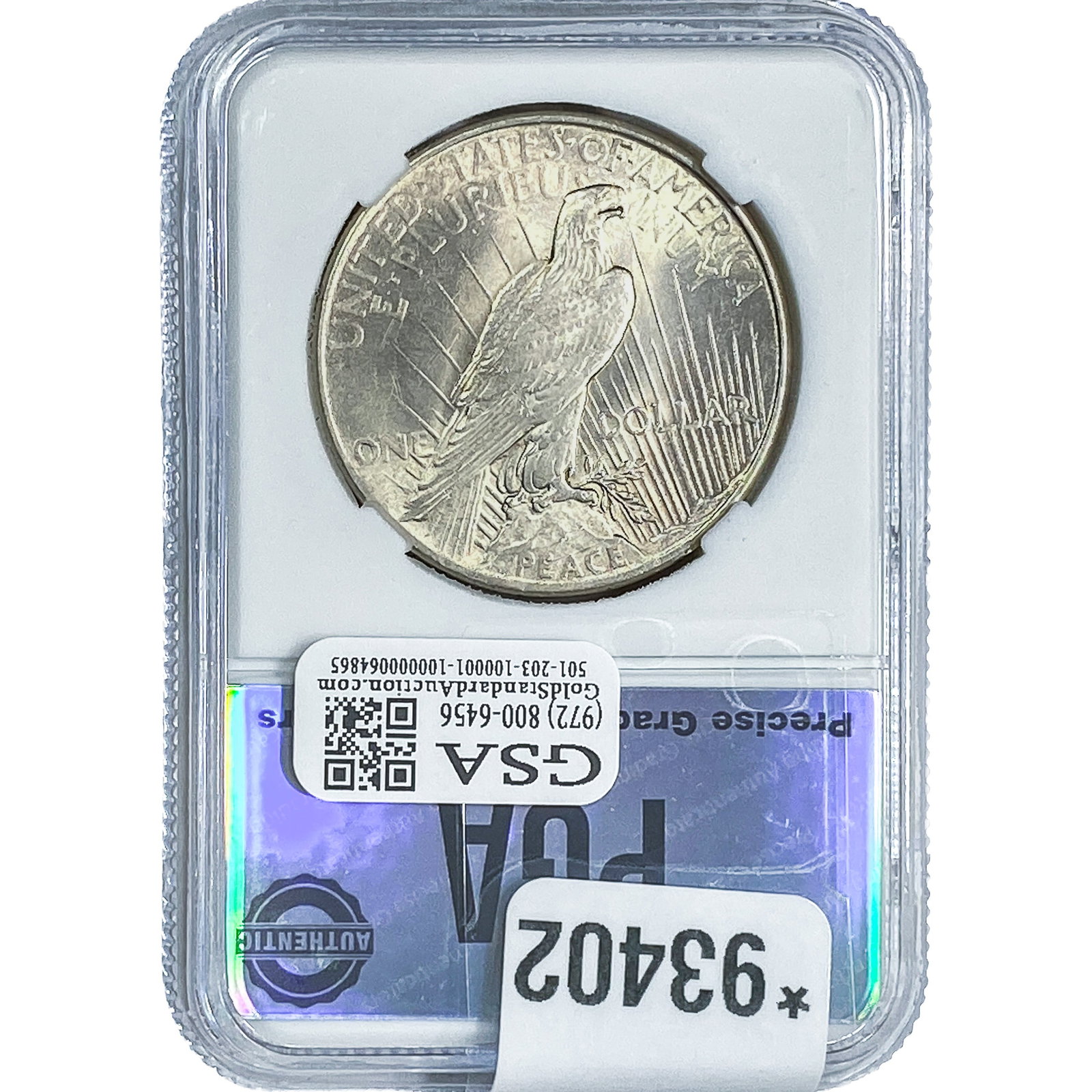 1925 Silver Peace Dollar PGA MS66 - 2