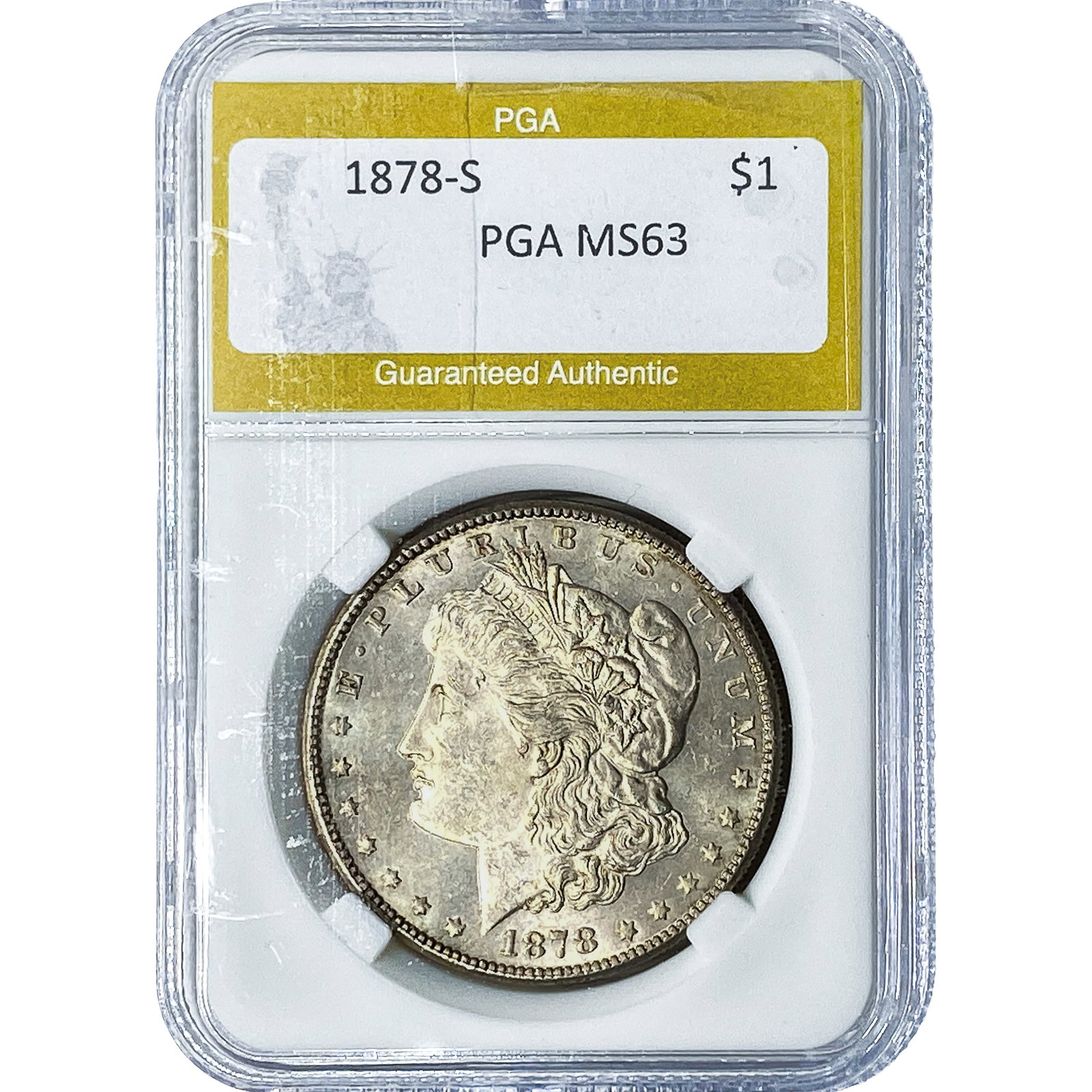 1878-S Morgan Silver Dollar PGA MS63: 1878-S Morgan Silver Dollar PGA MS63