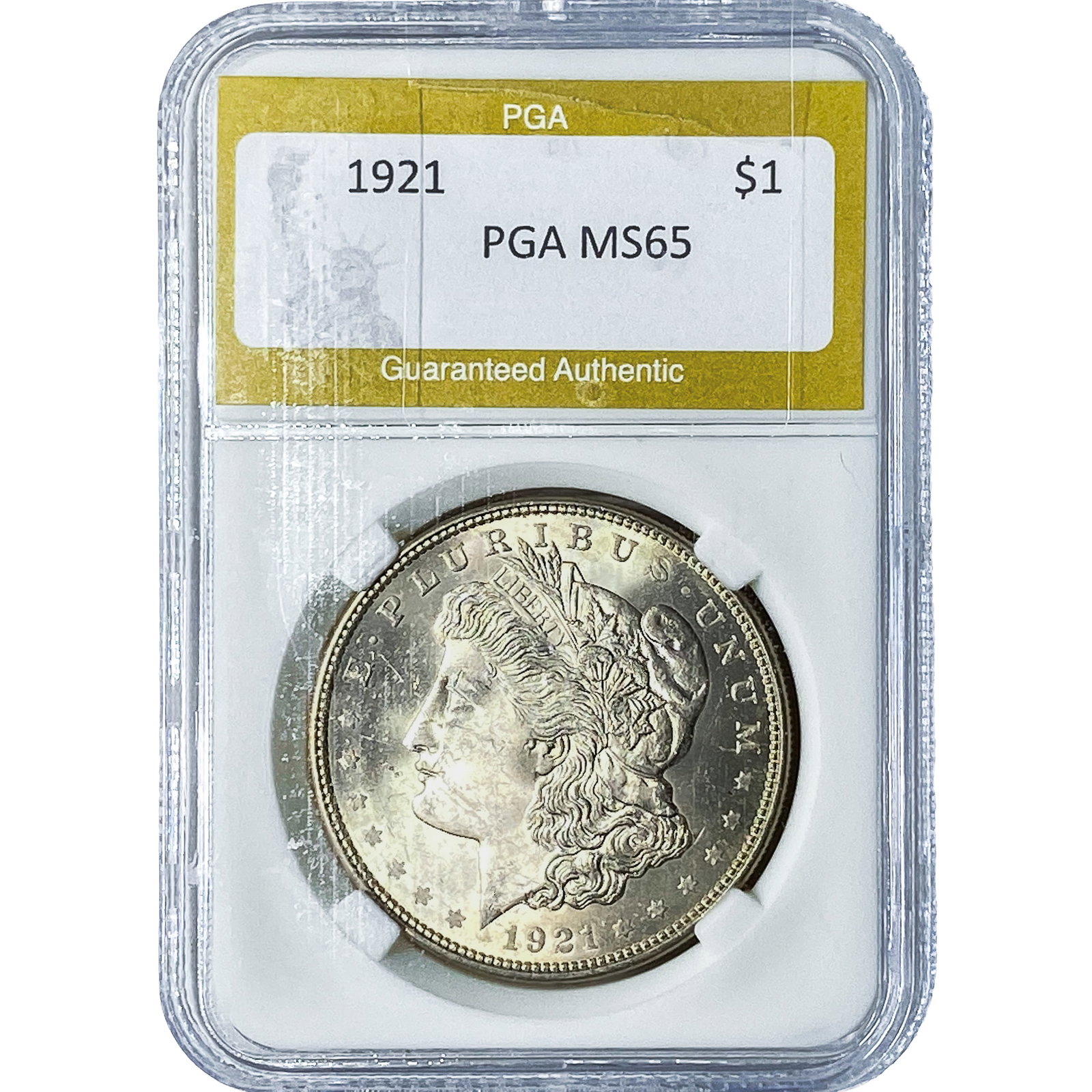 1921 Morgan Silver Dollar PGA MS65: 1921 Morgan Silver Dollar PGA MS65