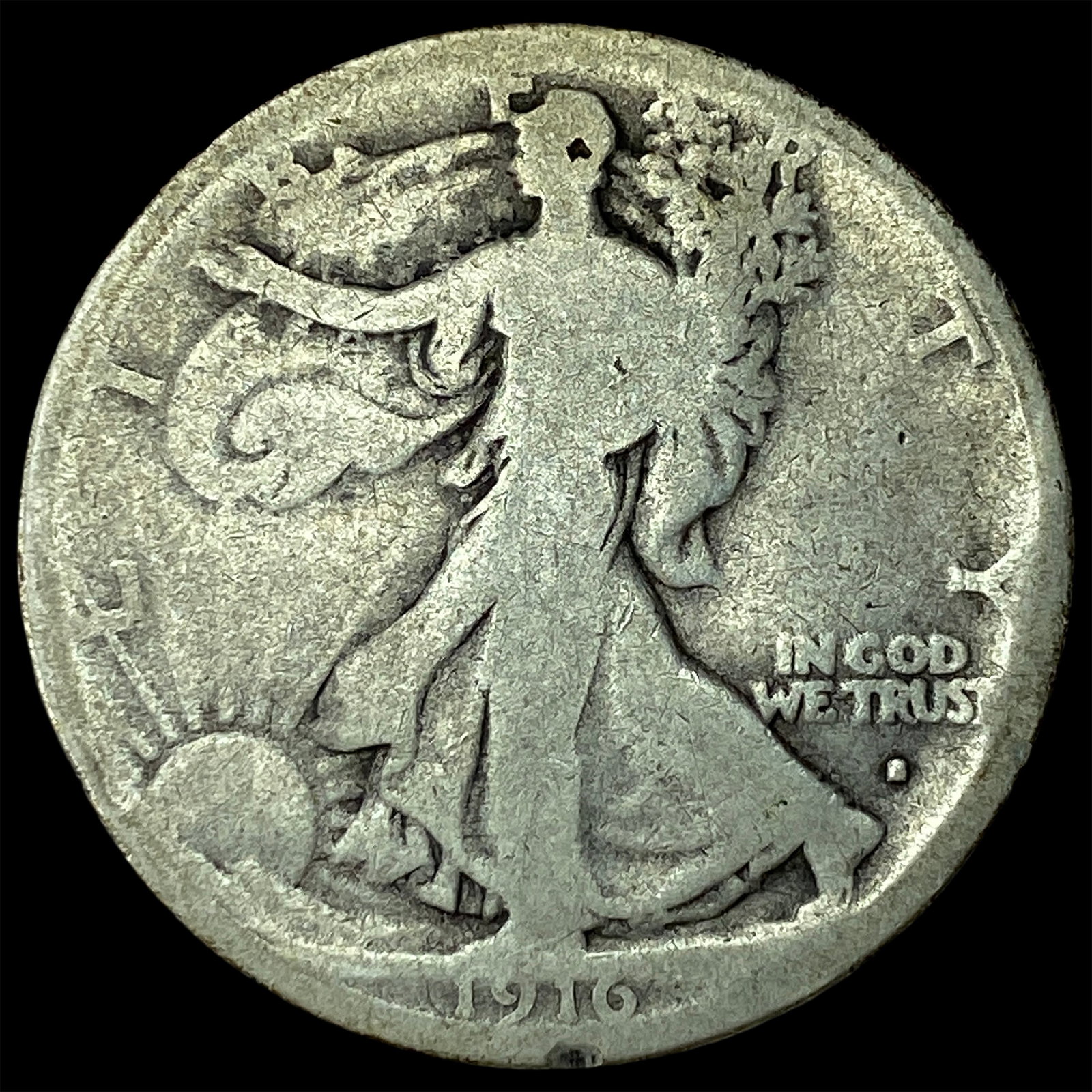 1916 Walking Liberty Half Dollar NICELY CIRCULATED: 1916 Walking Liberty Half Dollar NICELY CIRCULATED