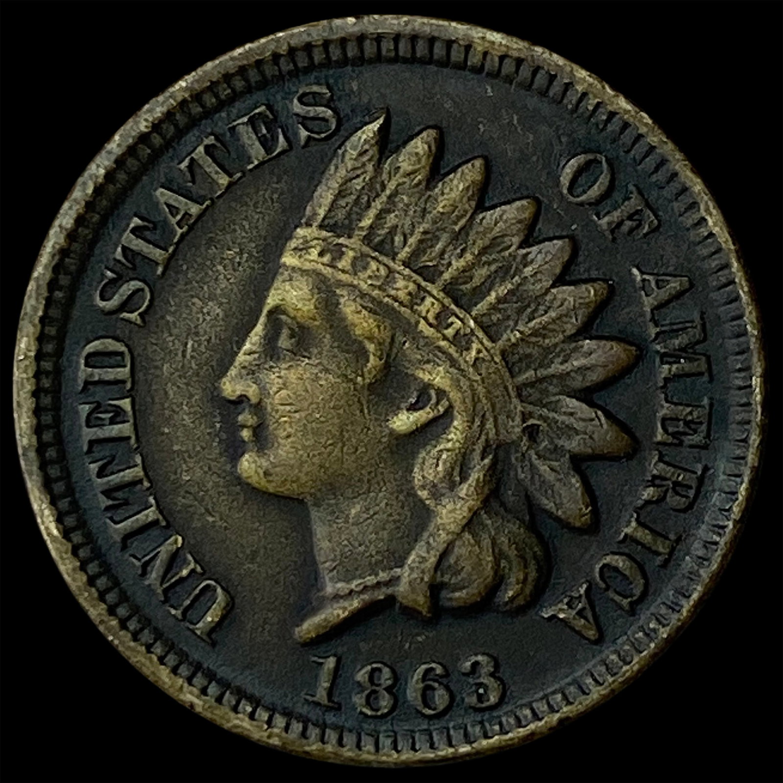 1863 Copper-Nickel Indian Head Cent NEARLY UNCIRCULATED: 1863 Copper-Nickel Indian Head Cent NEARLY UNCIRCULATED