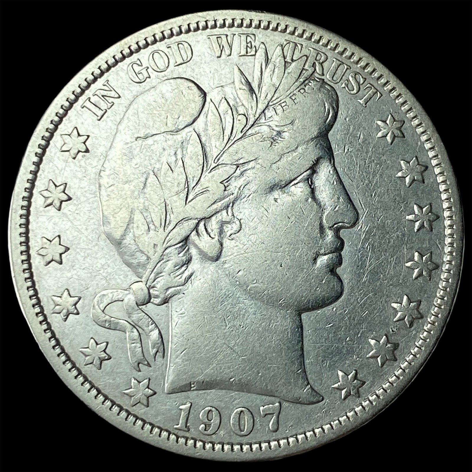1907-D Silver Barber Half Dollar NEARLY UNCIRCULATED: 1907-D Silver Barber Half Dollar NEARLY UNCIRCULATED