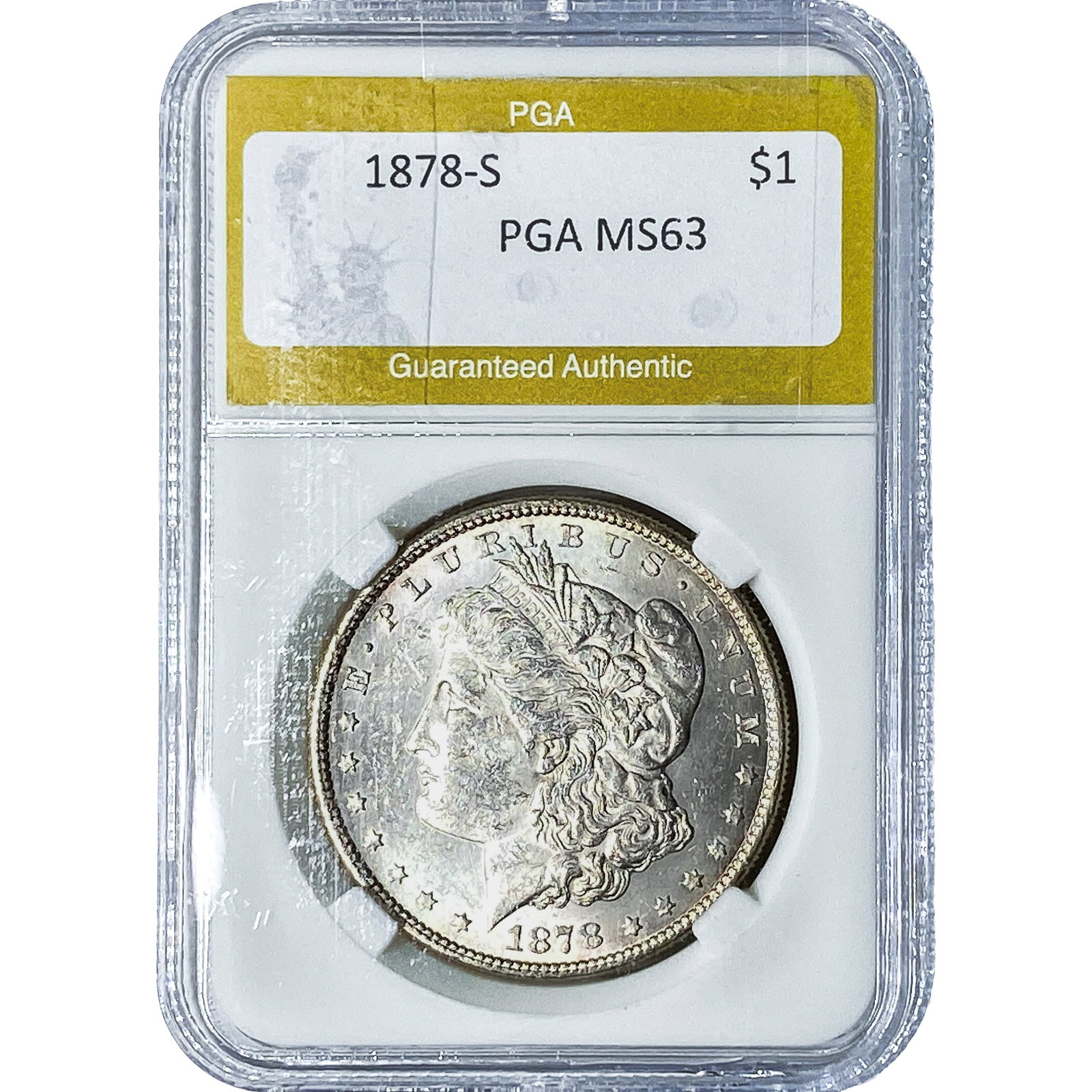 1878-S Morgan Silver Dollar PGA MS63: 1878-S Morgan Silver Dollar PGA MS63