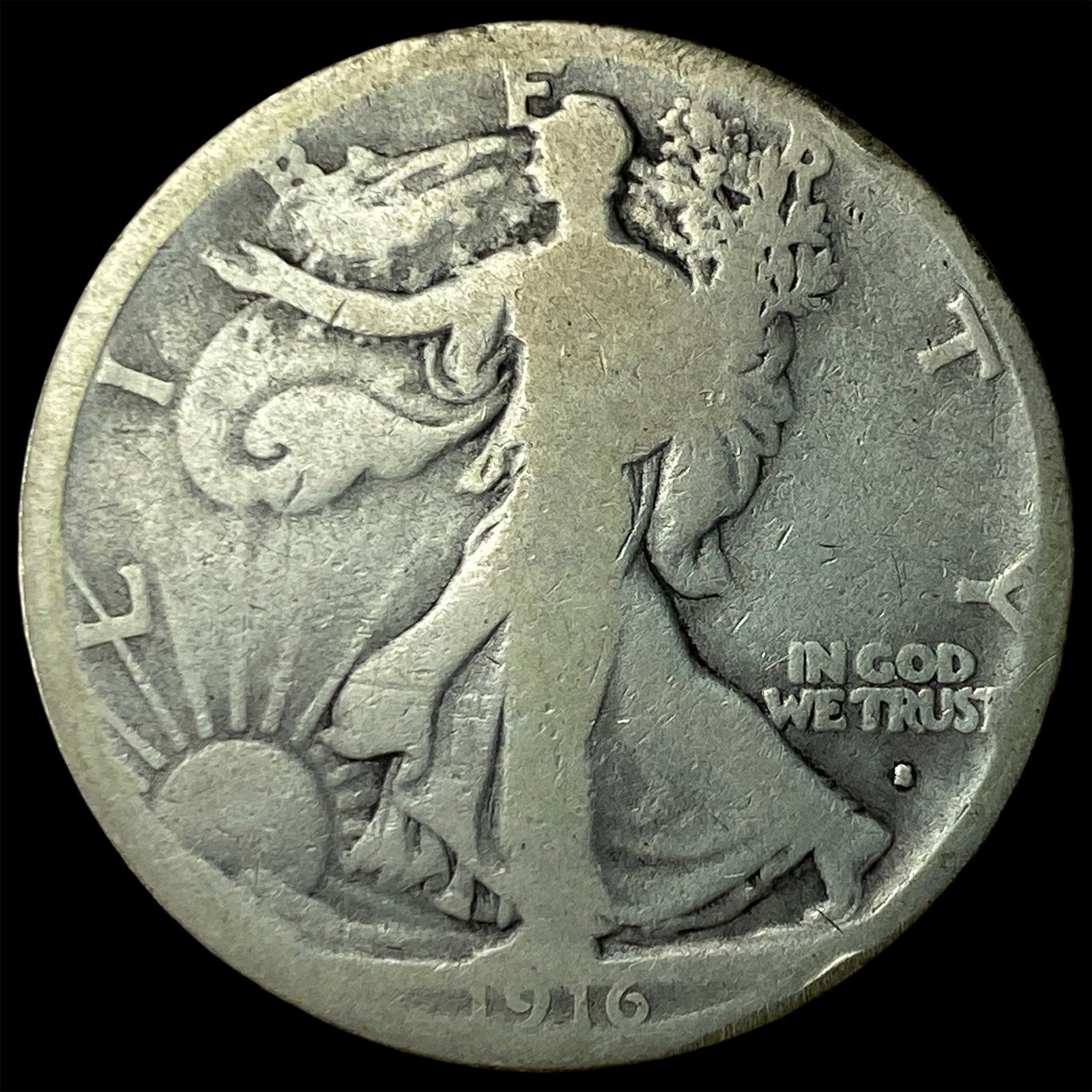 1916 Walking Liberty Half Dollar NICELY CIRCULATED: 1916 Walking Liberty Half Dollar NICELY CIRCULATED